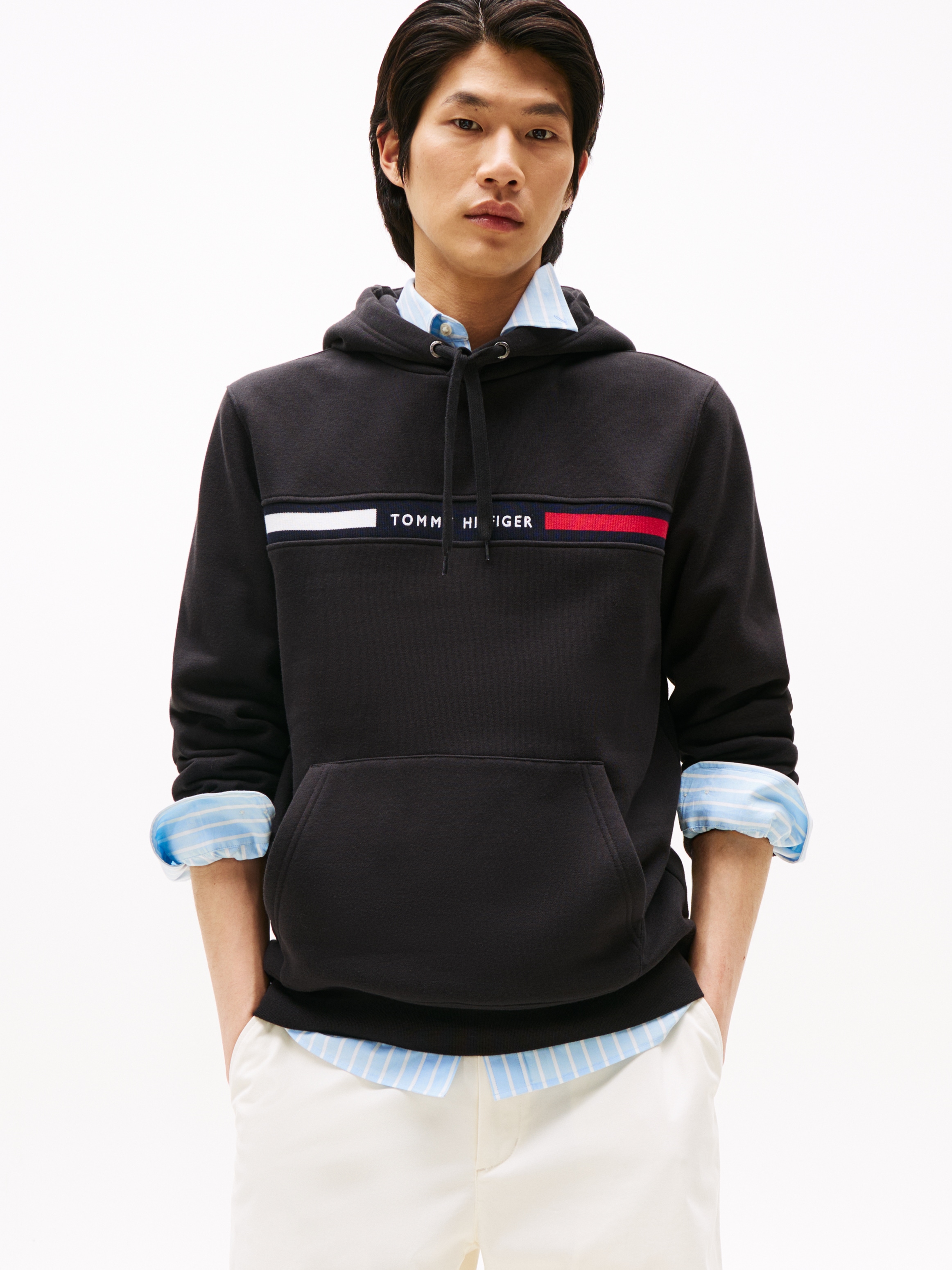 Tommy Hilfiger Kapuzensweatshirt »HILFIGER CHEST INSERT HOODY«, mit Kapuze, Kängurutasche, Logoschriftzug