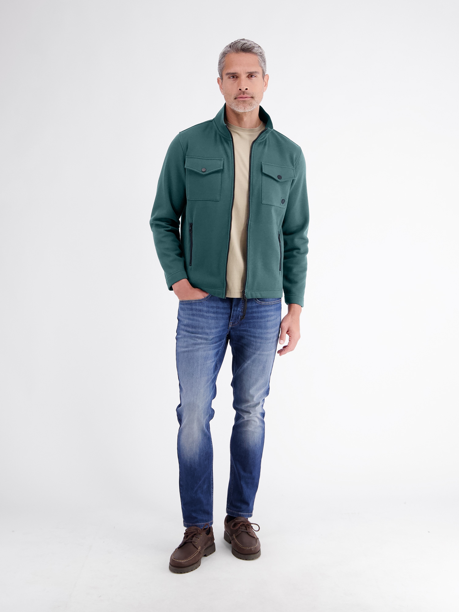 LERROS Sweatjacke »Sweatjacke mit cleaner Optik aus weichem Baumwollmix«