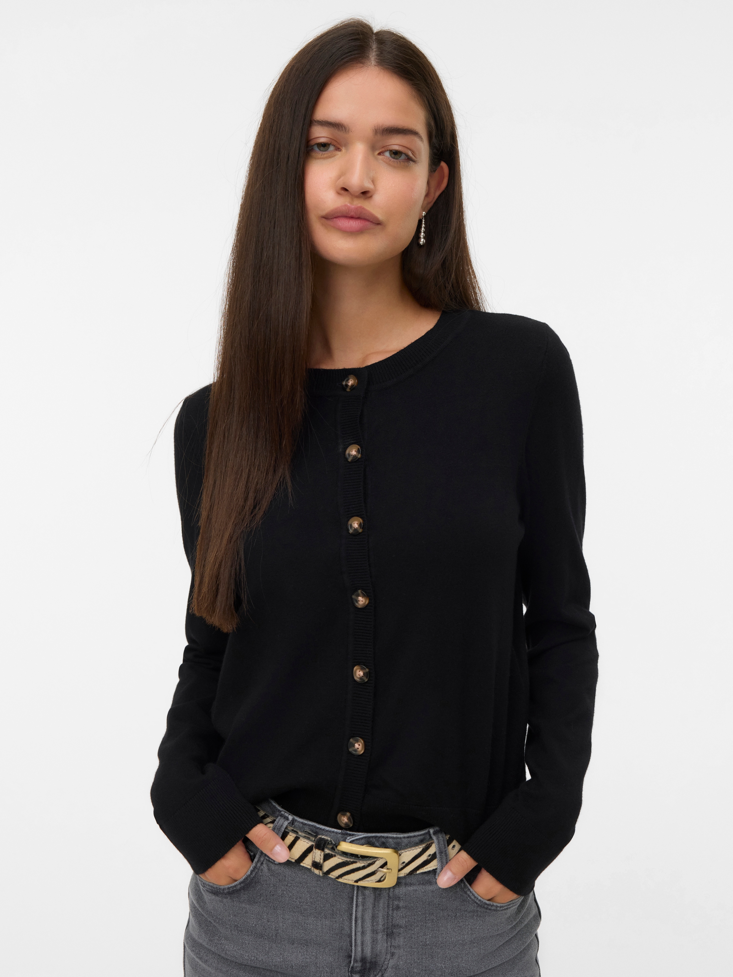 Vero Moda Strickjacke "VMSABA PLAIN LS O-NECK CARDIGAN NOOS" günstig online kaufen
