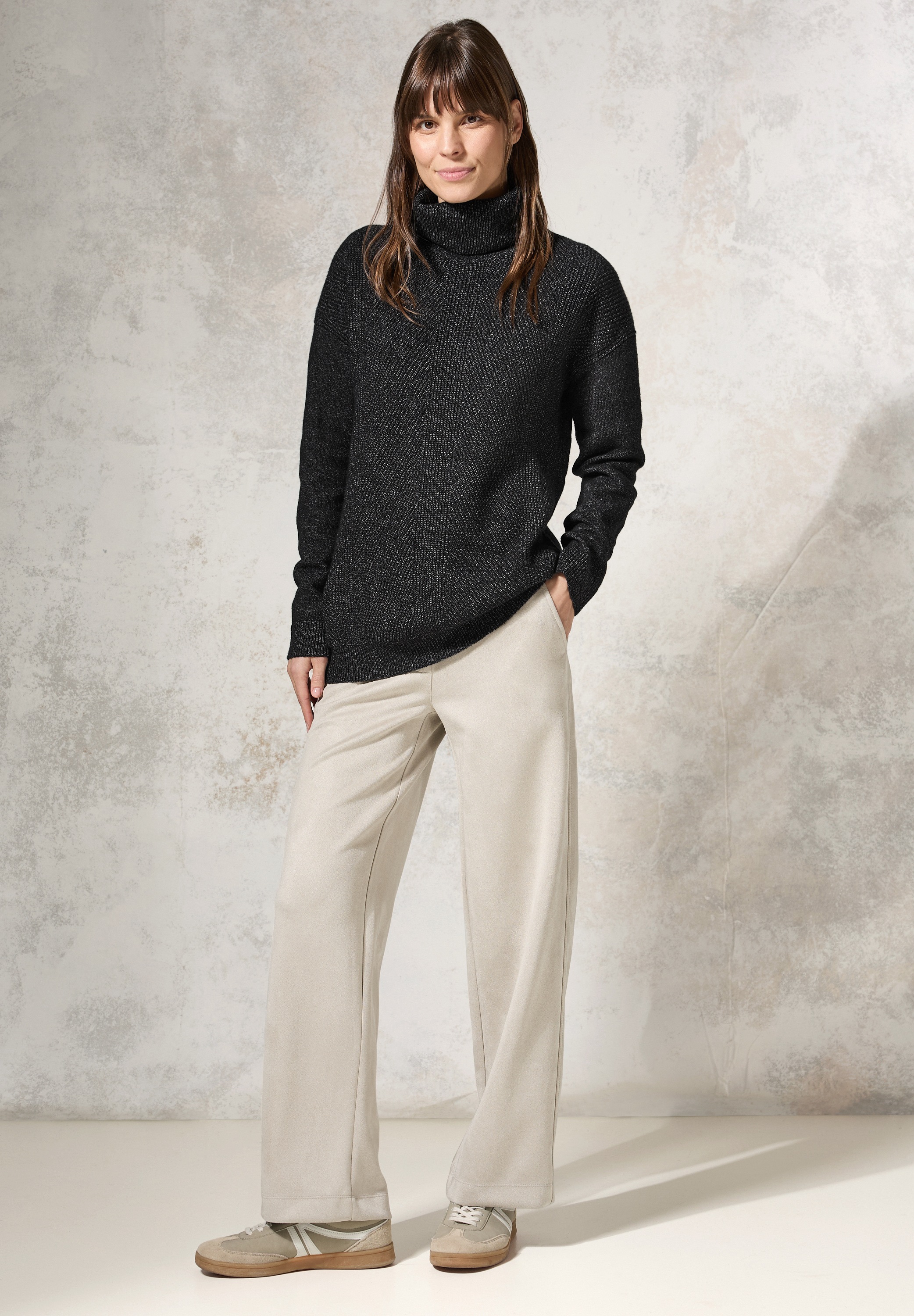 Cecil Rollkragenpullover, aus softem Materialmix