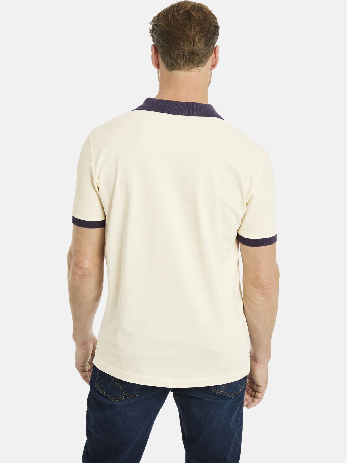 Poloshirt JAN VANDERSTORM "Doppelpack Poloshirt ELJAR", Herren, Gr. L, weiß (wollweiß oliv), Obermaterial: 100% Baumwolle CO., Shirts 3