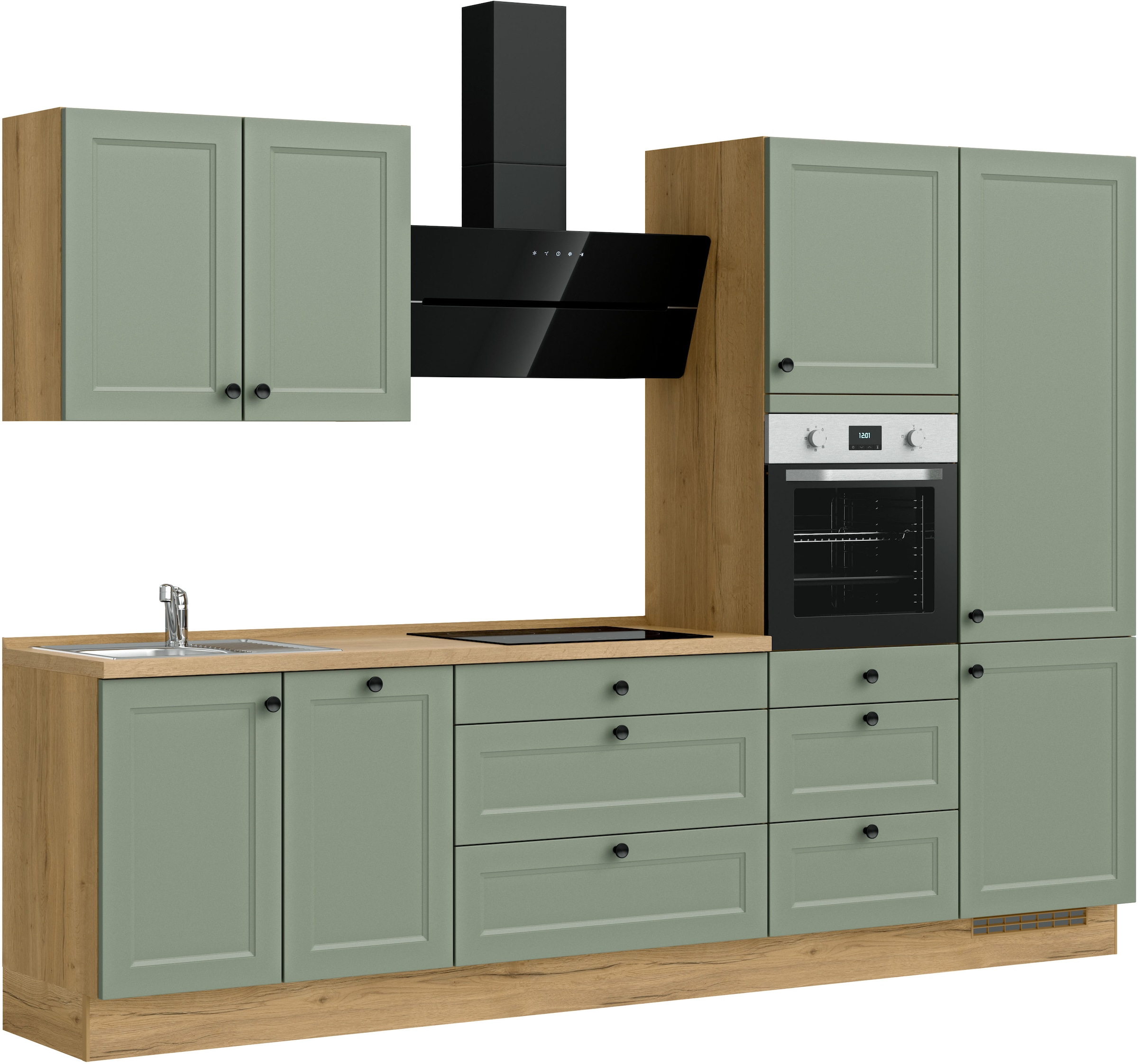 nobilia® Küchenzeile »"Cascada II"«, vormontiert, Breite 300 cm, Ausrichtung wählbar, wahlw. mit E-Geräten