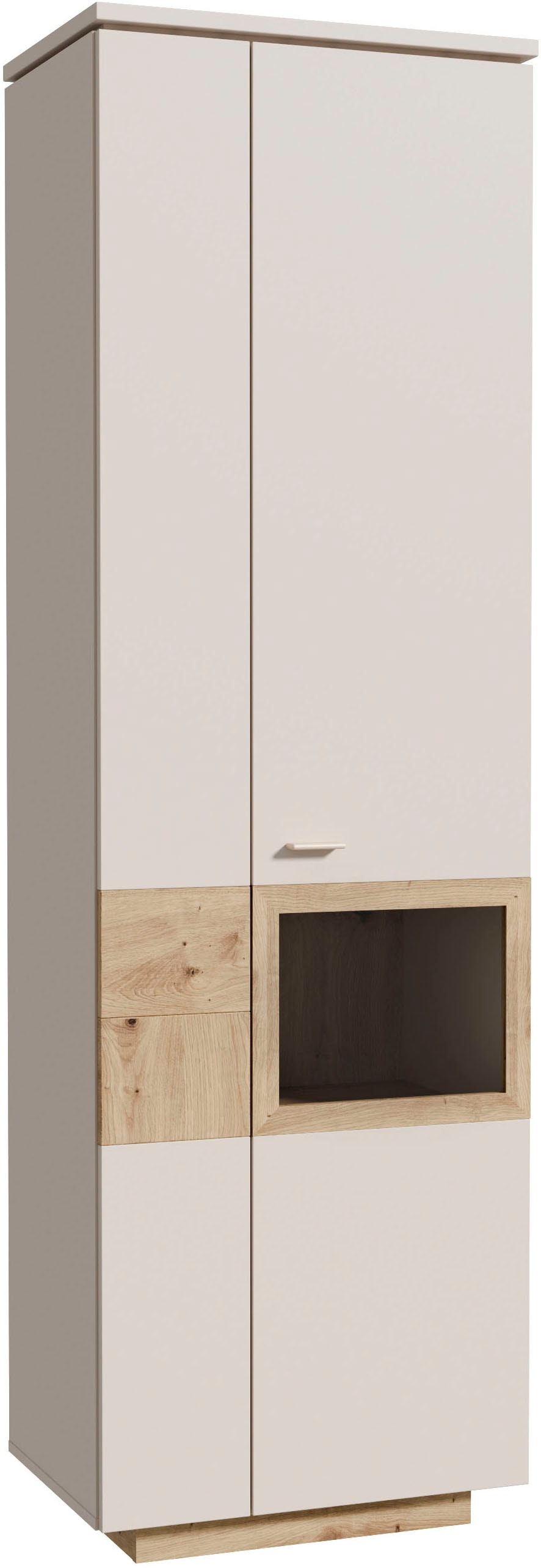 FORTE Vitrine »Louoto, Stauraumvitrine, Standvitrine, Stauraumschrank«, Türanschlag rechts oder links wechselbar, mit Soft Close, Höhe 197,2cm