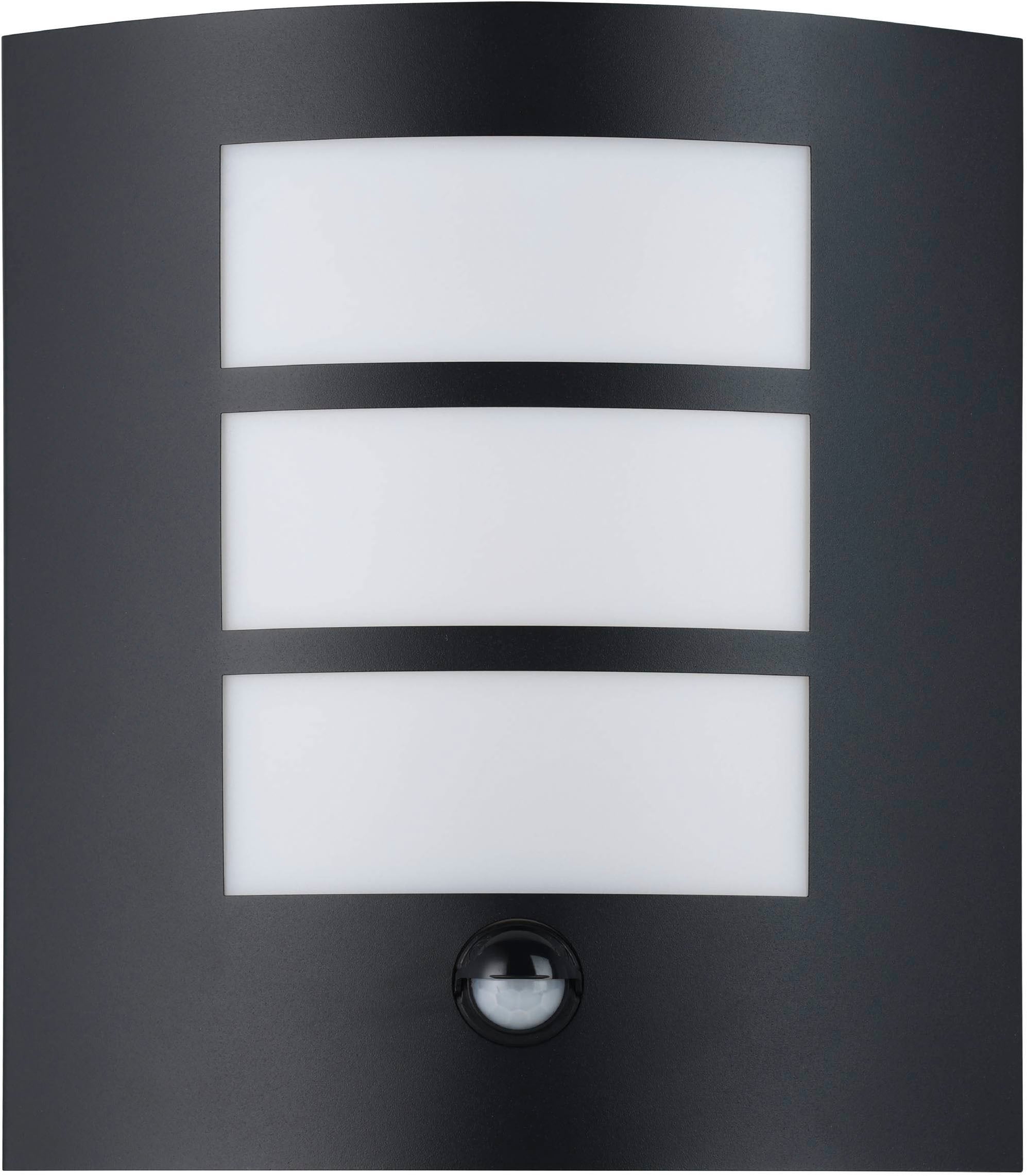 EGLO Wandleuchte »City Wandlampe, Außenleuchte, Stahl und Kunststoff, E27, IP44, Lampe« E27 1 Stk. Wand-/Deckenleuchte - L23,5 x H26 x AL11 cm - schwarz - 1X40W exkl.