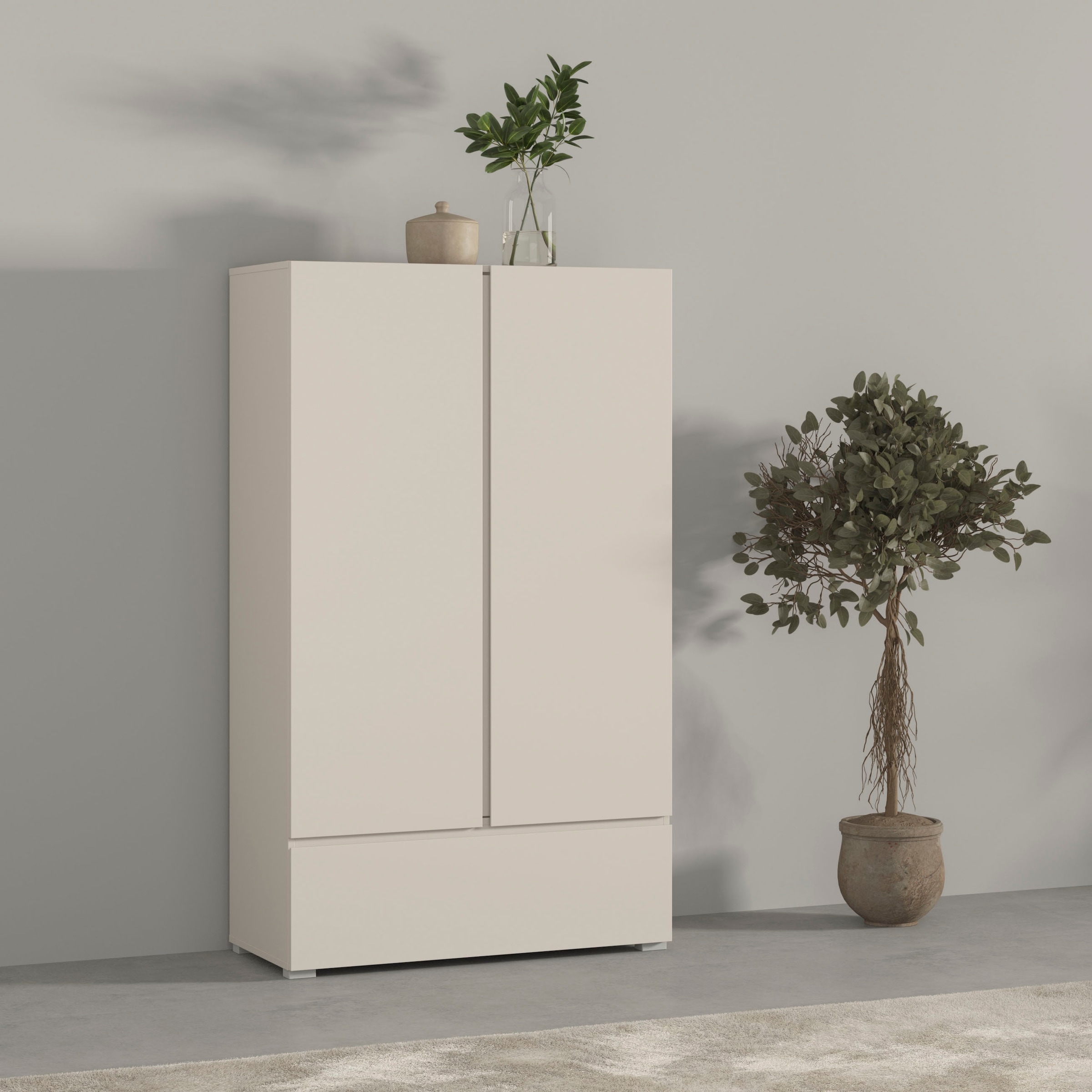OTTO home Mehrzweckschrank "Metric,Breite 89 cm, Highboard, Universalschrank, Garderobe" Waescheschrank mit viel Stauraum, Einlegeböden verstellbar