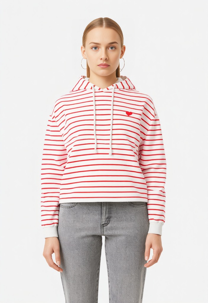 pieces Kapuzensweatshirt "PCCHILLI LS HOODIE STRIPES EMB NOOS BC", Baumwoll günstig online kaufen