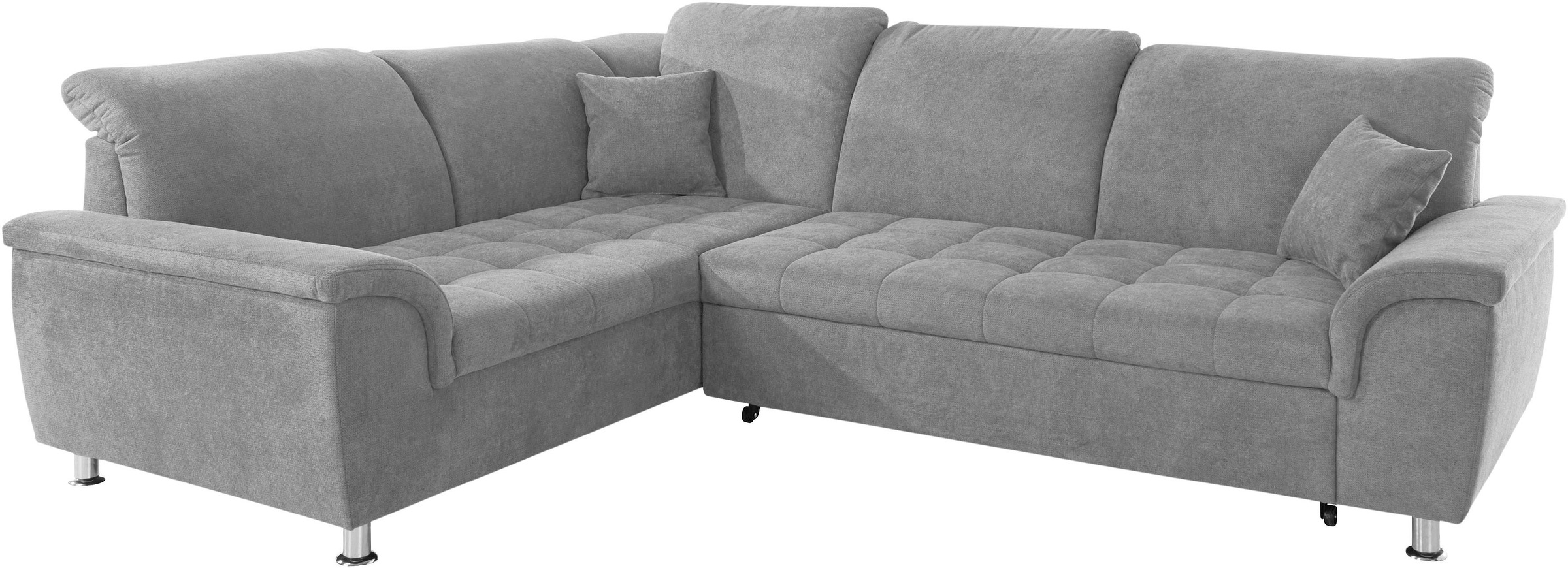 DOMO collection Ecksofa »Franzi, zeitlos und elegant, moderne Sitzheftung, L-Form«, wahlweise mit Kopfteilverstellung (dann Breite: 275 cm)