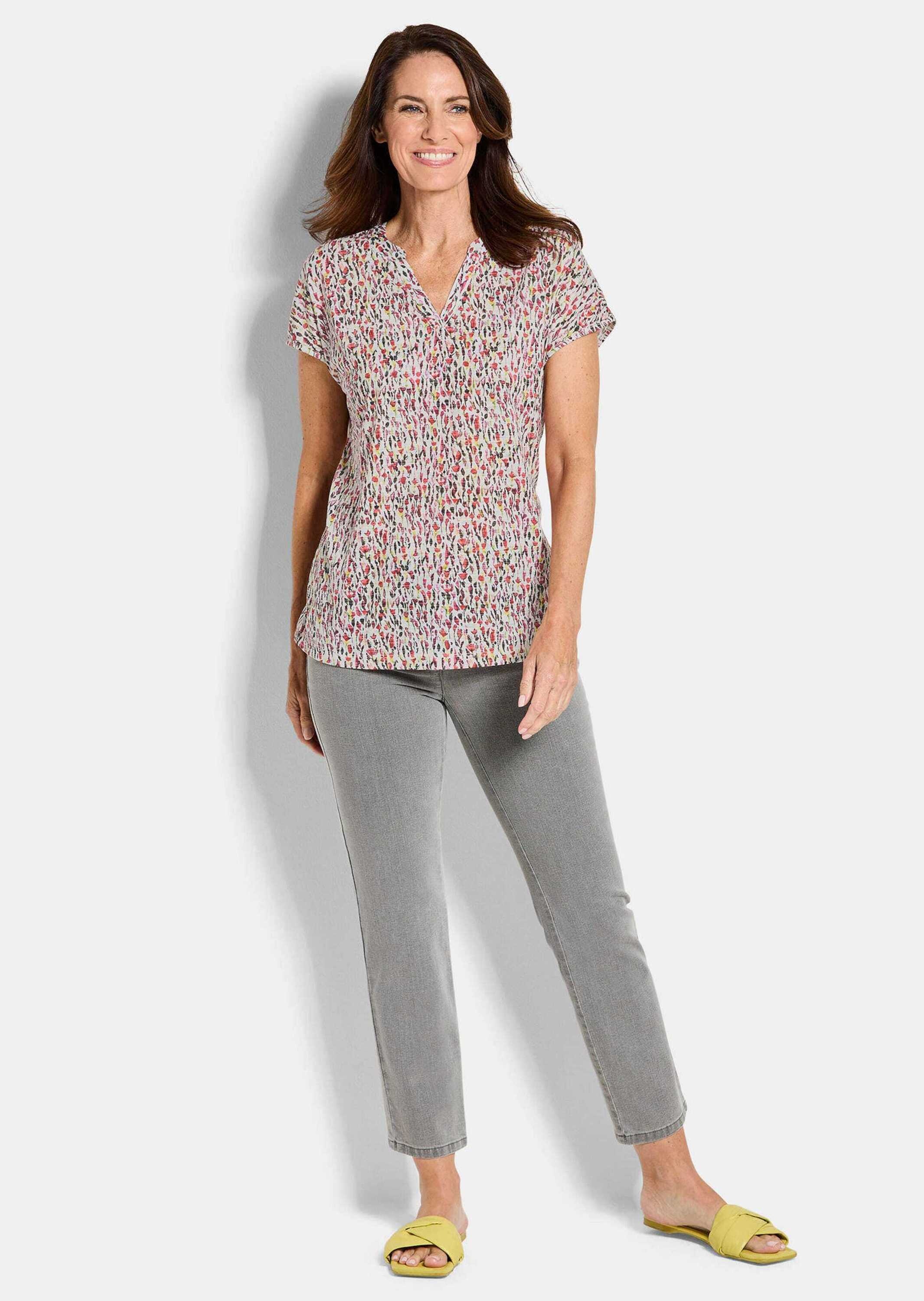 GOLDNER Print-Shirt "Kurzgröße Jersey-Shirt mit Millefleurs-Print" günstig online kaufen