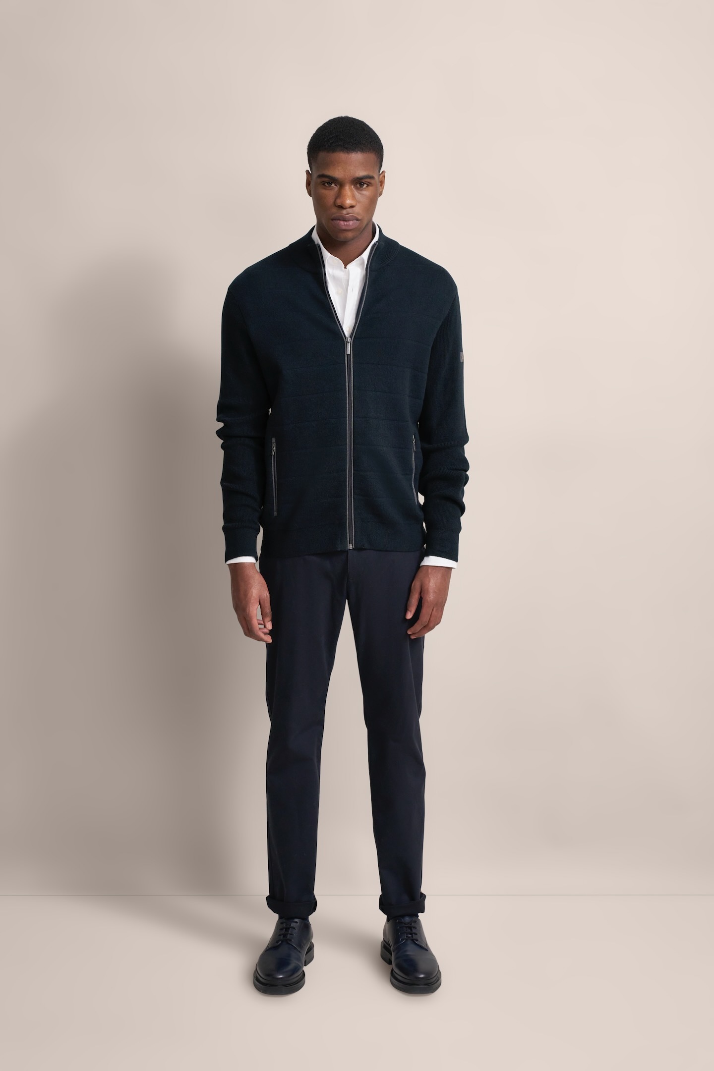 bugatti Strickjacke, mit Stehkragen