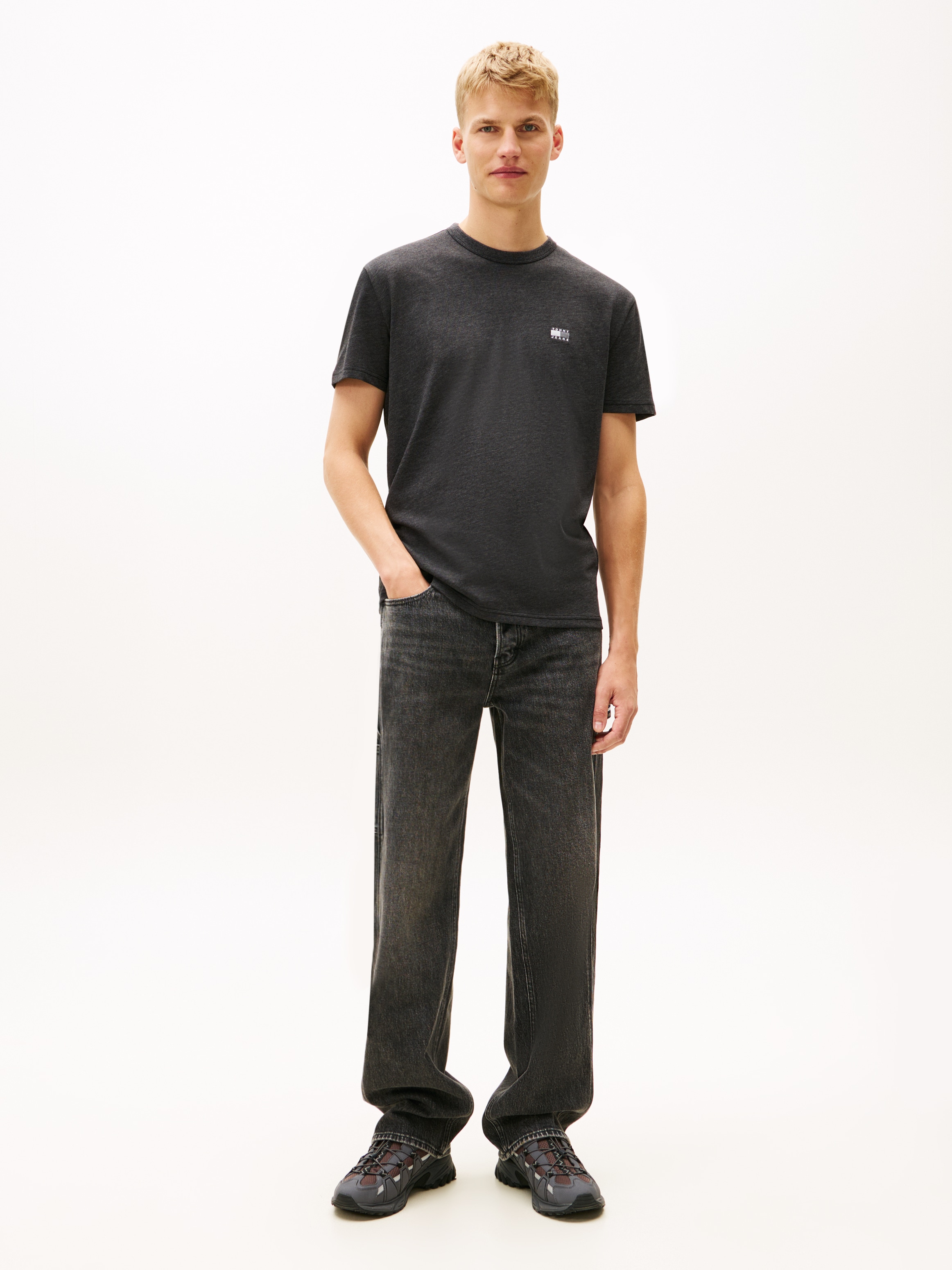 Tommy Jeans T-Shirt »TJM REG BADGE« Rundhals, Jersey, meliert, regular fit