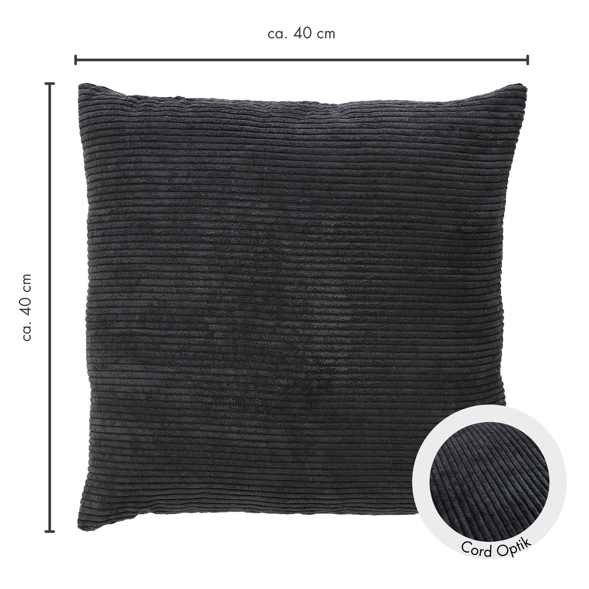Andiamo Cord Dekokissen »Emy«, Kissenhülle mit Füllung, Sofakissen, eckig, 40x40 oder 30x50 cm