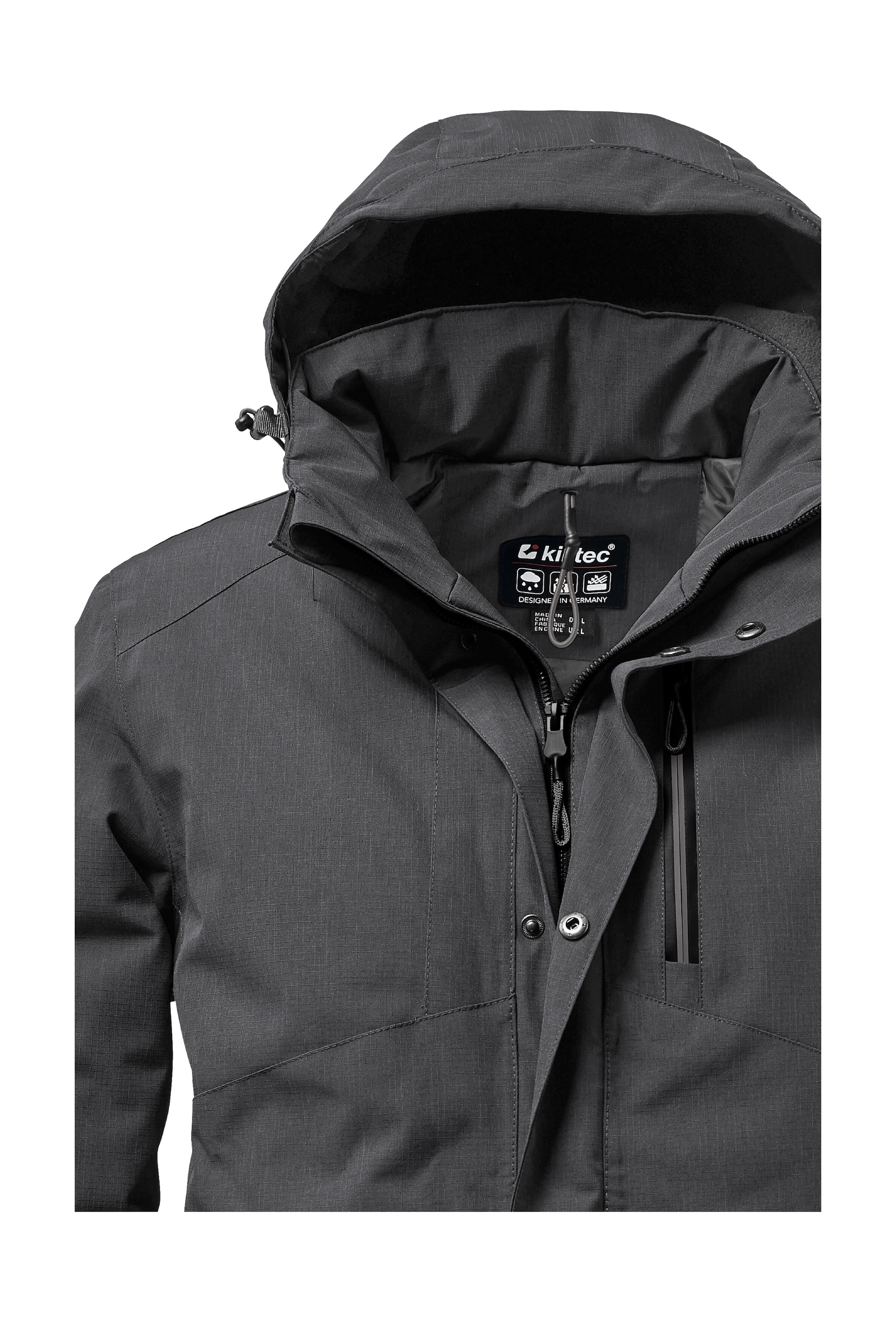Killtec Outdoorjacke »KOW 161 MN JCKT«, Wasser- und winddichte Funktionsjacke mit abnehmbarer Kapuze