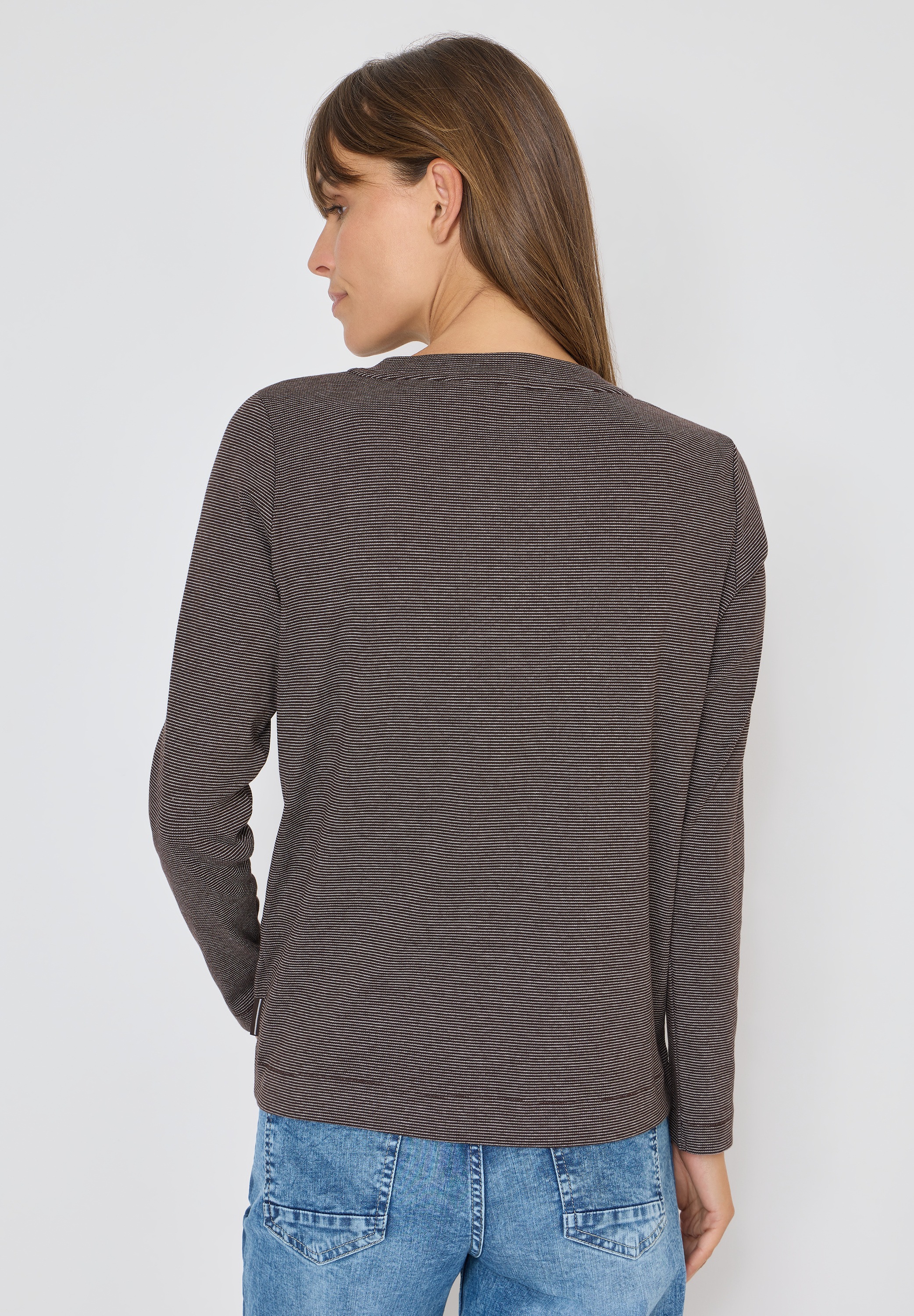 Cecil Langarmshirt aus Baumwolle mit Stretchante günstig online kaufen