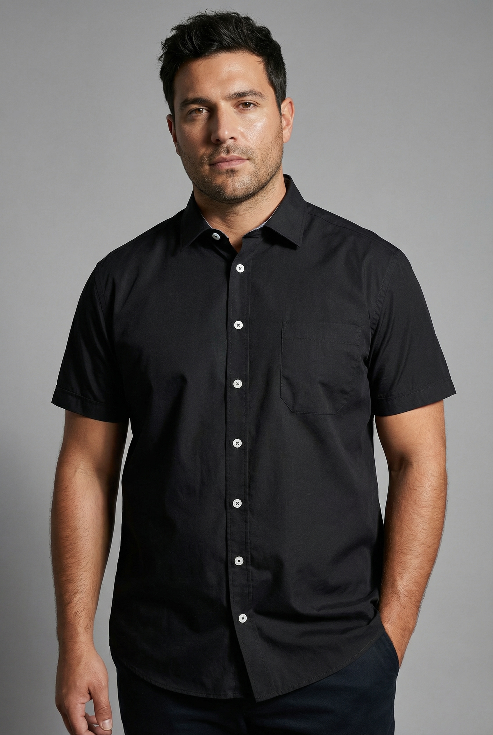 Mans World Plus Kurzarmhemd Kurzarm, für verschiedene Anlässe, aus Baumwoll günstig online kaufen