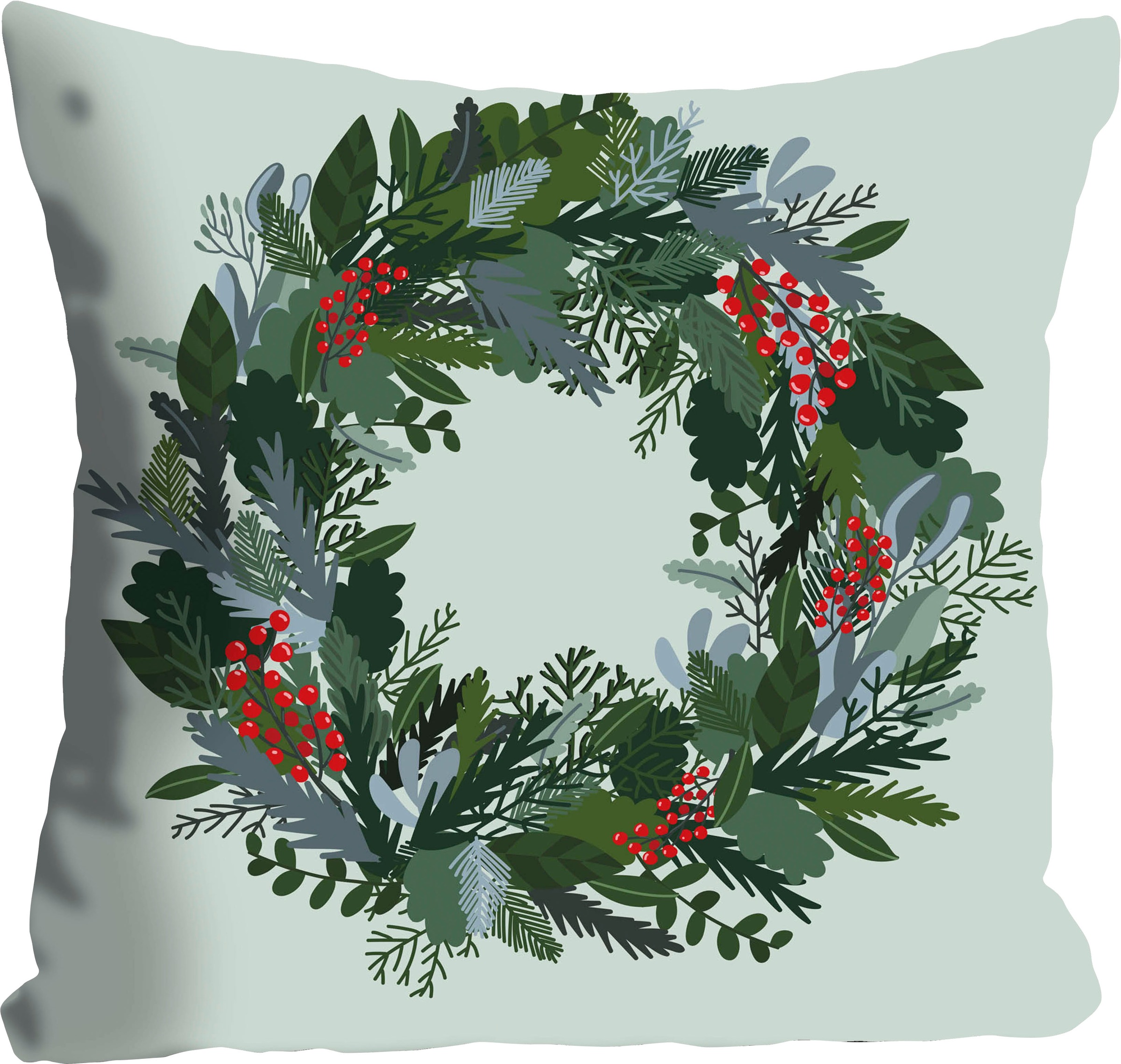 queence Dekokissen "Isabel" Kissenhülle,Weihnachtskranz,Festlich,Weihnachte günstig online kaufen