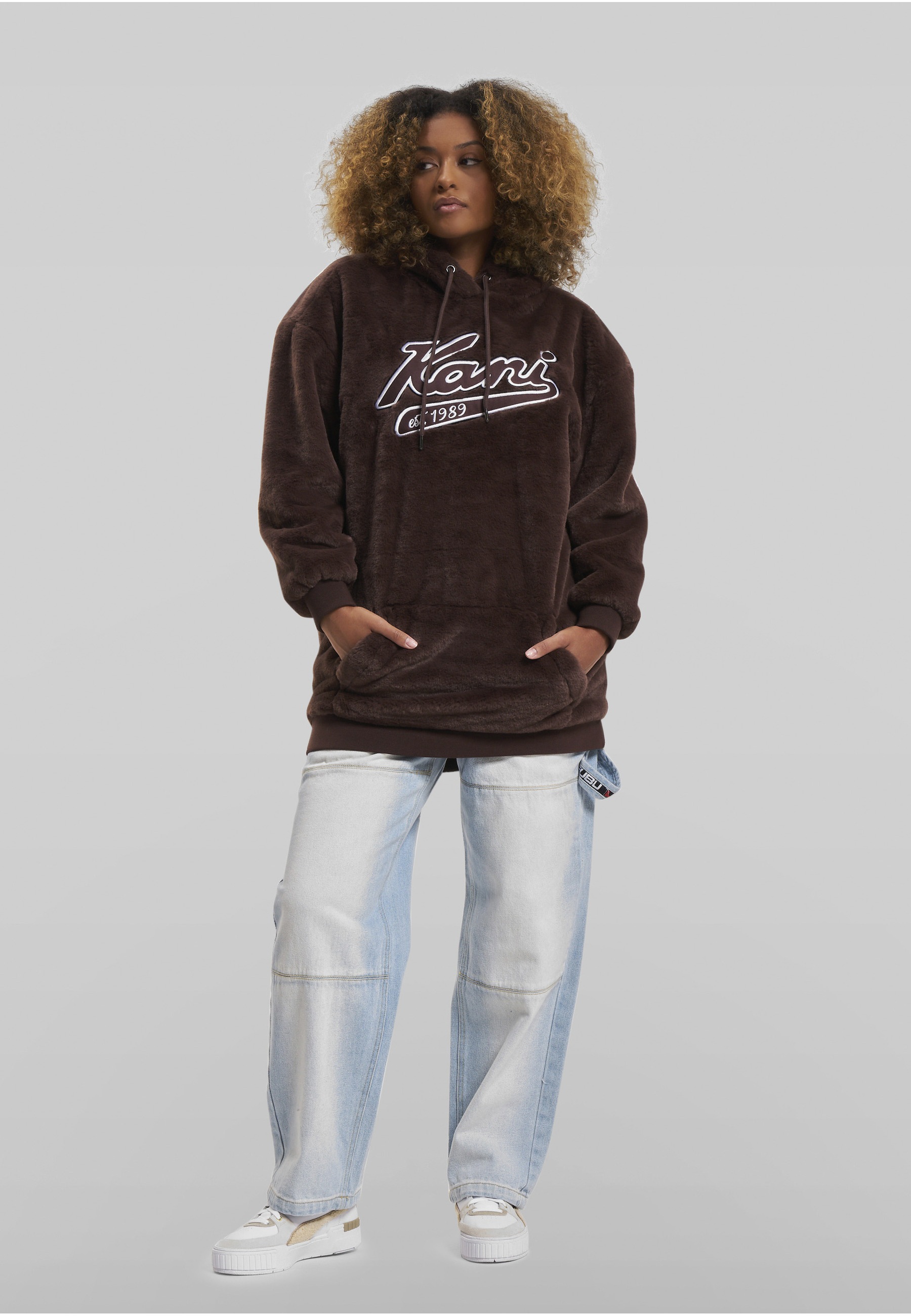 Karl Kani Shirtkleid »Karl Kani Damen KW234-039-2 KK Varsity Vegan Fur Hoodie Dress« 1 tlg.