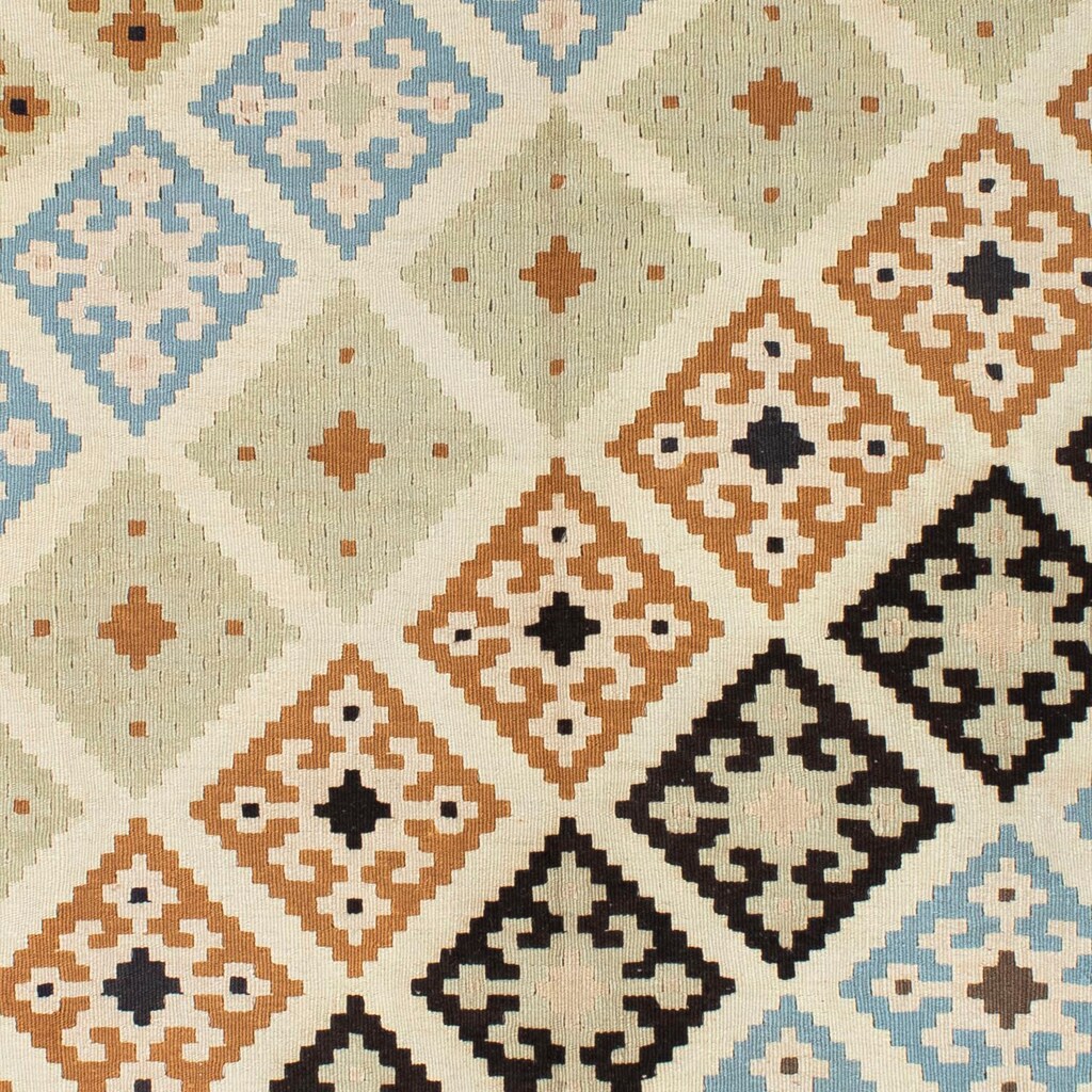Wohnen Teppiche morgenland Wollteppich »Kelim Fars Nomadisch Beige 195 x 158 cm«, rechteckig, 0,4 mm Höhe, OrientOptik beige