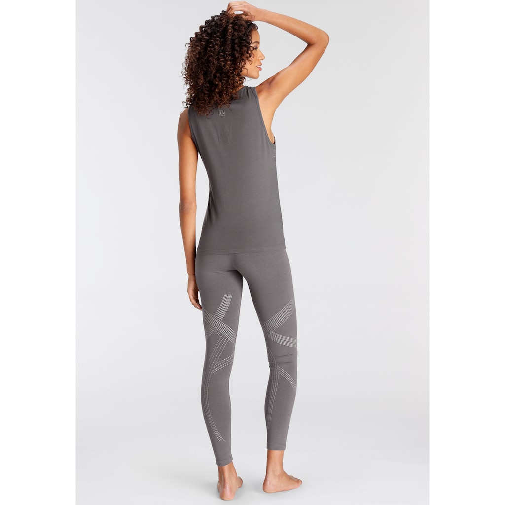 LASCANA ACTIVE Leggings, mit optischen Reflektorprint und Handytasche, Loungewear