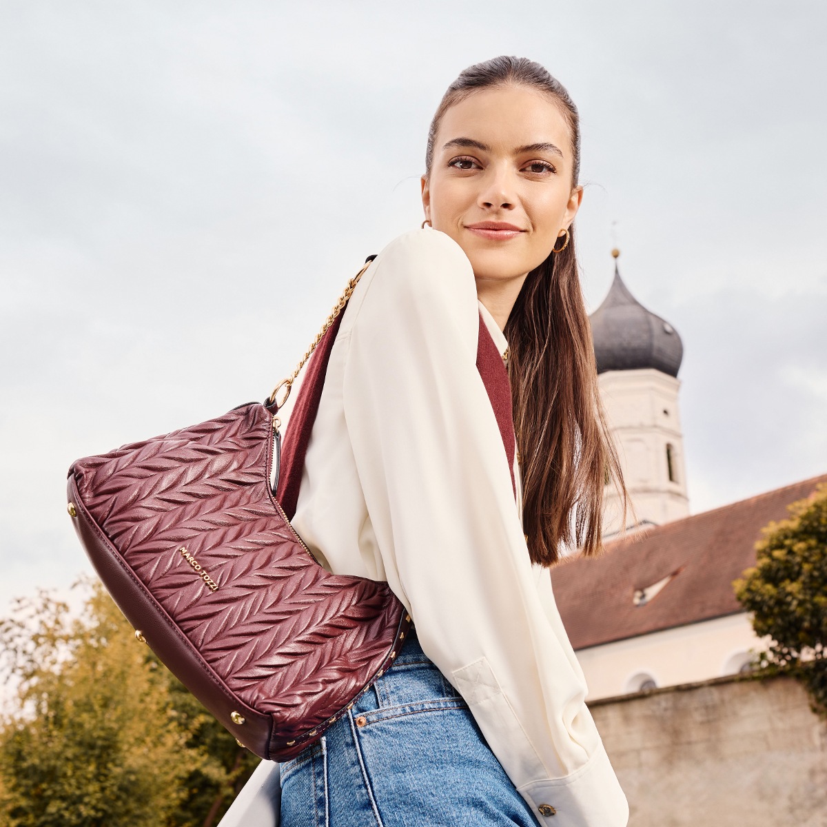 MARCO TOZZI Umhängetasche, Damen Tragetasche, Schultertasche mit modischer Wattierung