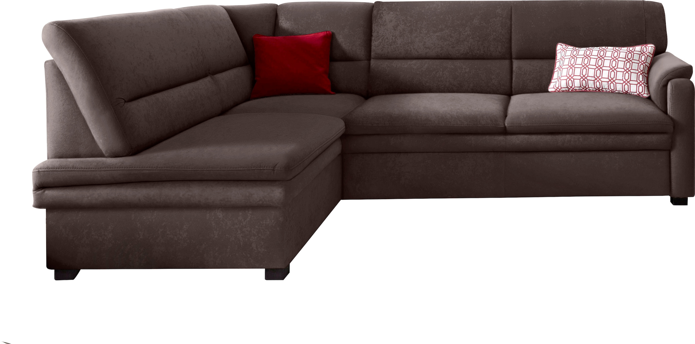 sit&more Ecksofa »Pisa L-Form«, mit Federkern, wahlweise mit Bettfunktion