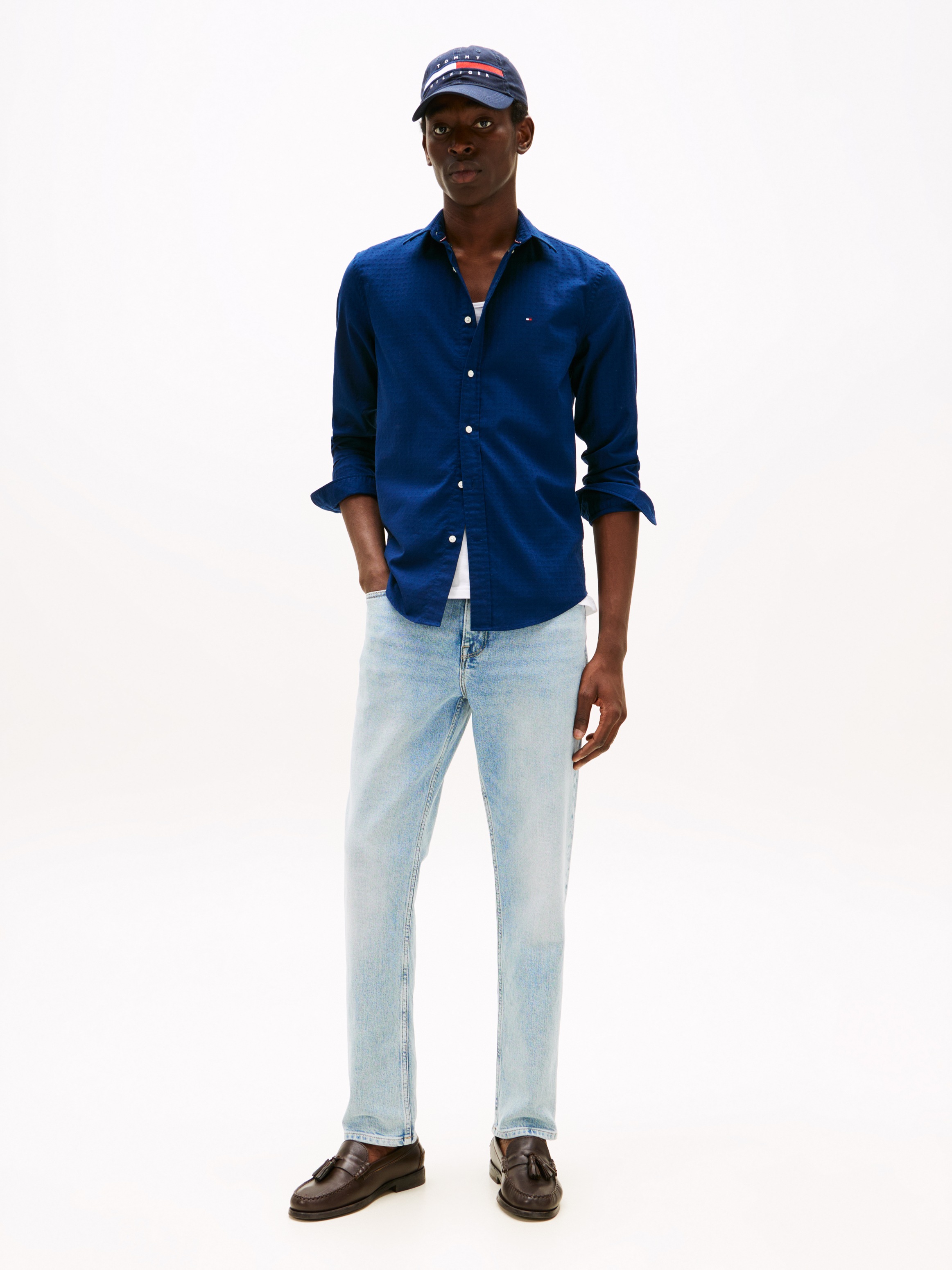 Tommy Hilfiger Langarmhemd "DOBBY STRUCTURE Regular Fit SHIRT" günstig online kaufen