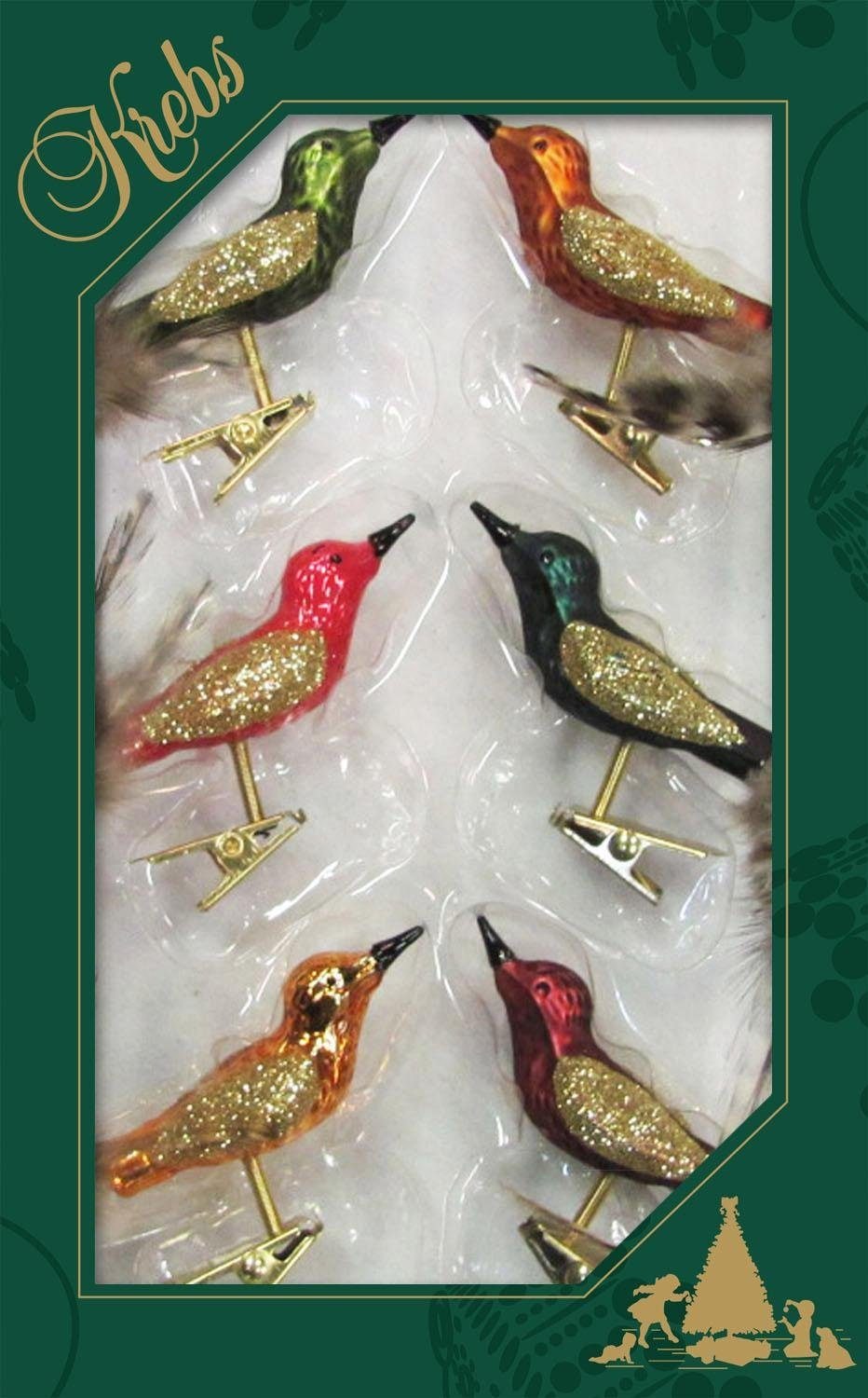 Lauscha BAUR Weihnachtsdeko, tlg.), bestellen »Minivögel, 6 (Set, Christbaumschmuck«, | mundgeblasen Krebs Glas Weihnachtsbaumklammer