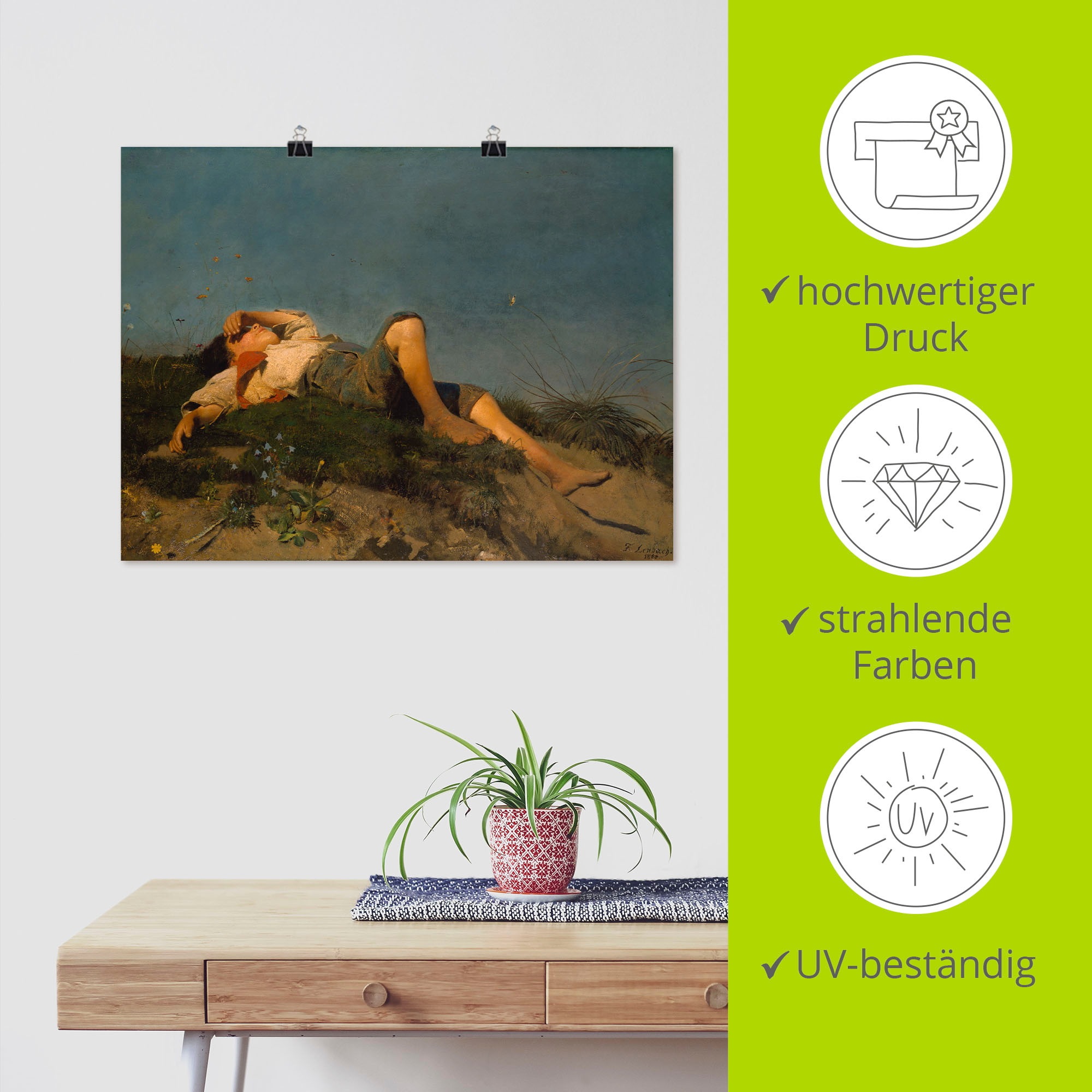 Artland Wandbild »Hirtenknabe. 1860«, Kind, (1 St.), als Leinwandbild, Poster in verschied. Größen