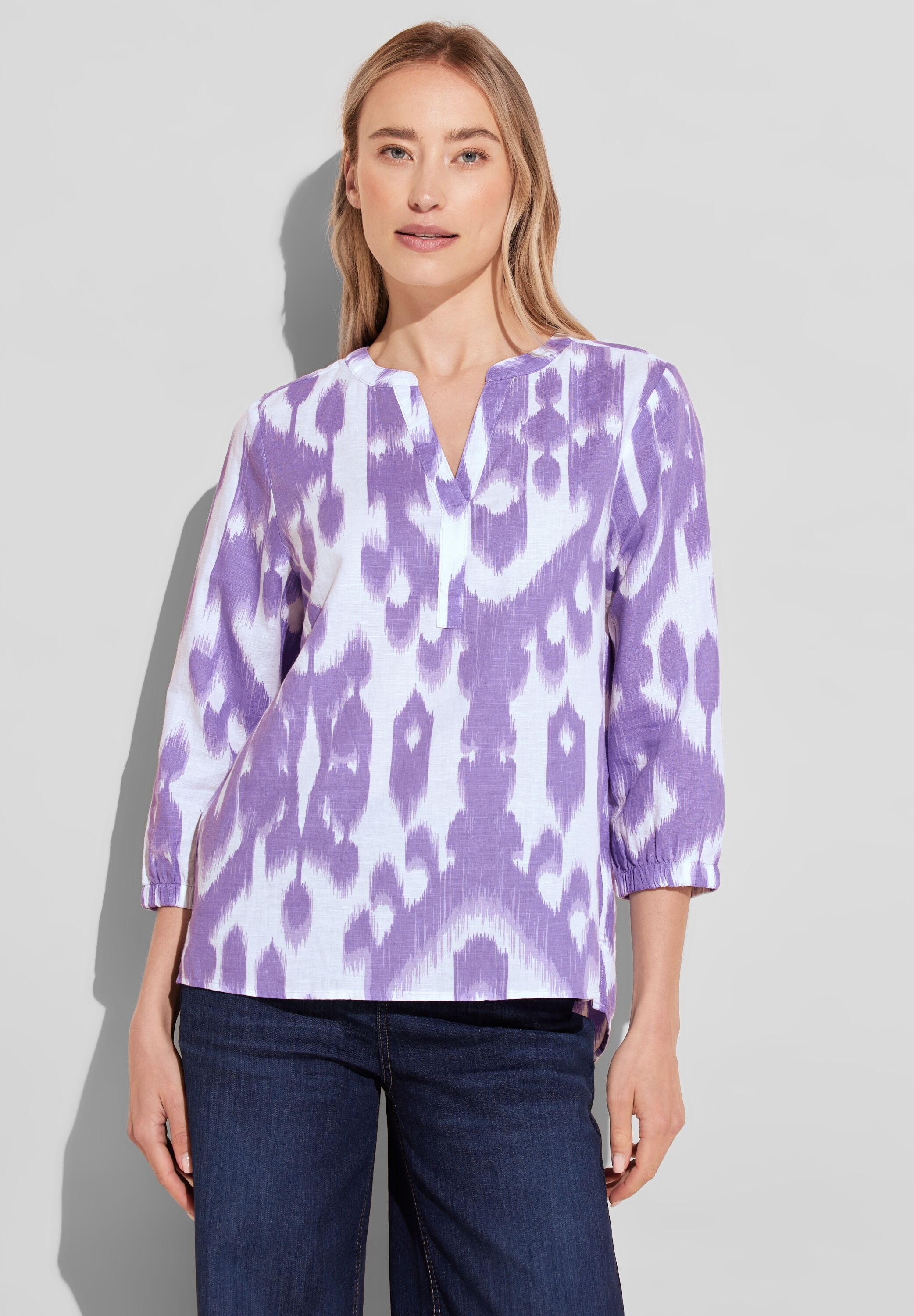 Shirtbluse, mit grafischem Muster