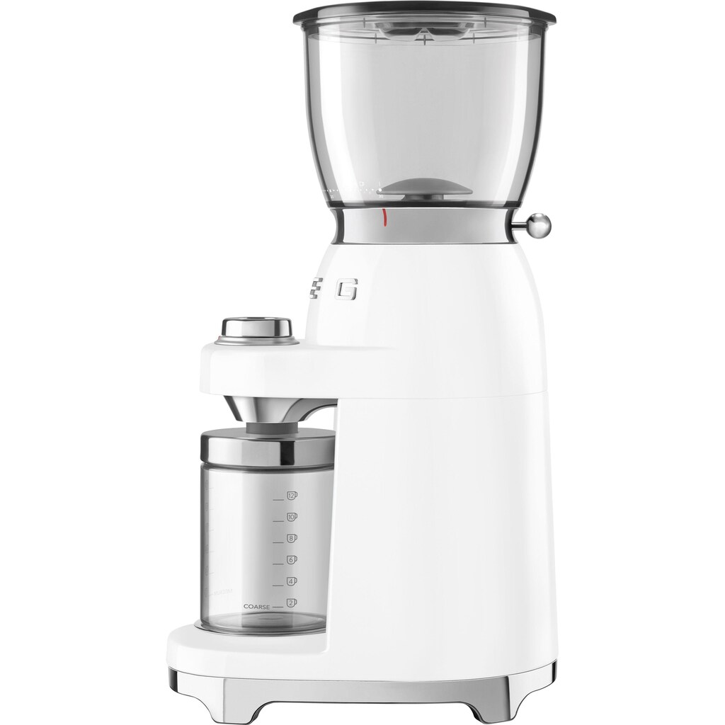 Smeg Kaffeemühle »CGF01WHEU«, 150 W, Kegelmahlwerk, 350 g Bohnenbehälter