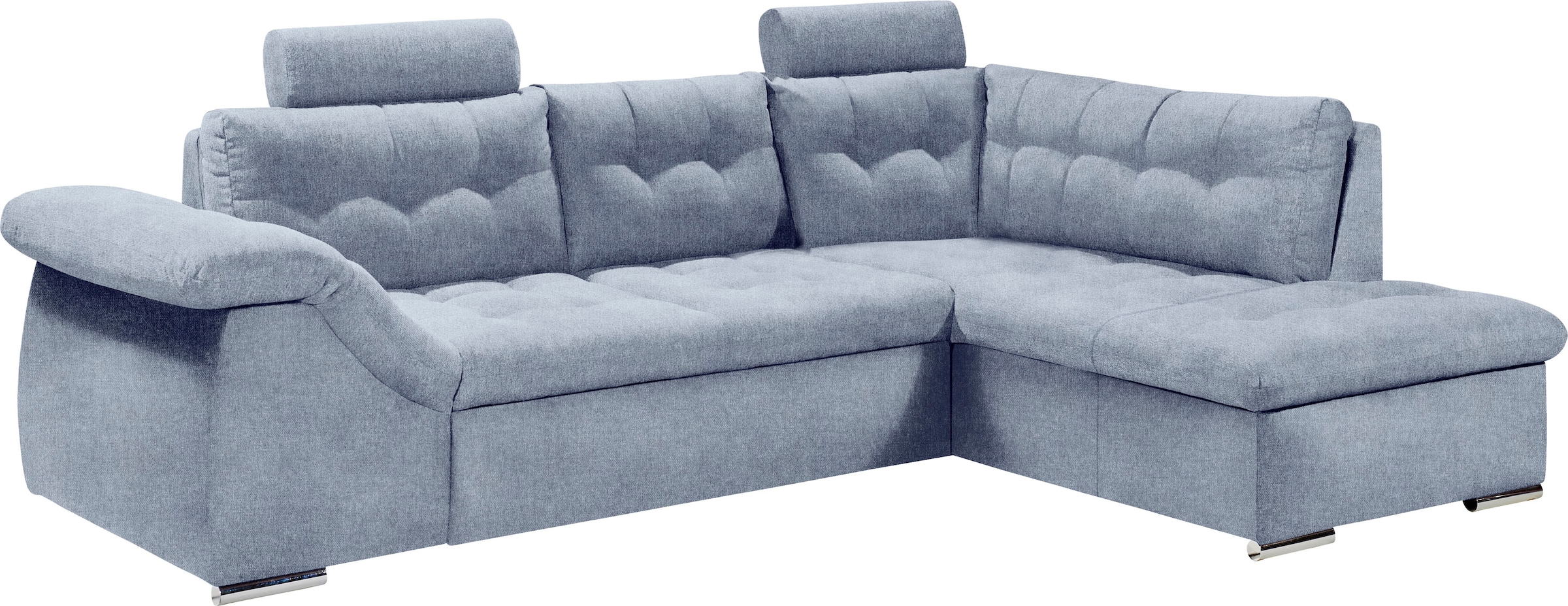 ED EXCITING DESIGN Ecksofa Oman, mit Bettfunktion, Bettkasten, Armteilverstellung und  Kopfstützen
