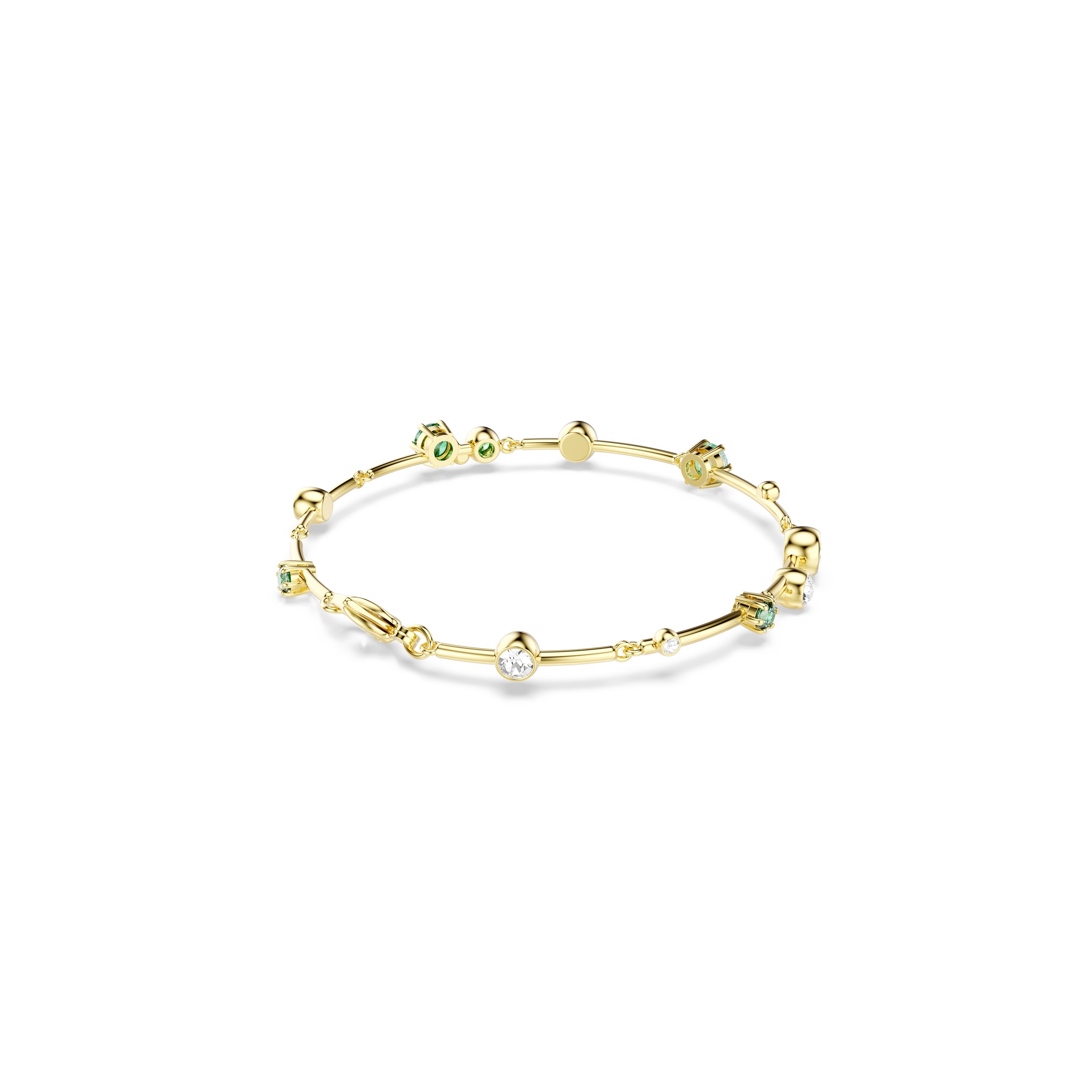 Armkette SWAROVSKI "Schmuck Geschenk Constella Armband", bunt (gelbgoldfarben, kristallweiß, grün, kristallweiß, grün), Armbänder, Damen, Metall, Armkette, mit Swarovski Kristall, Zirkonia (synth.) 2