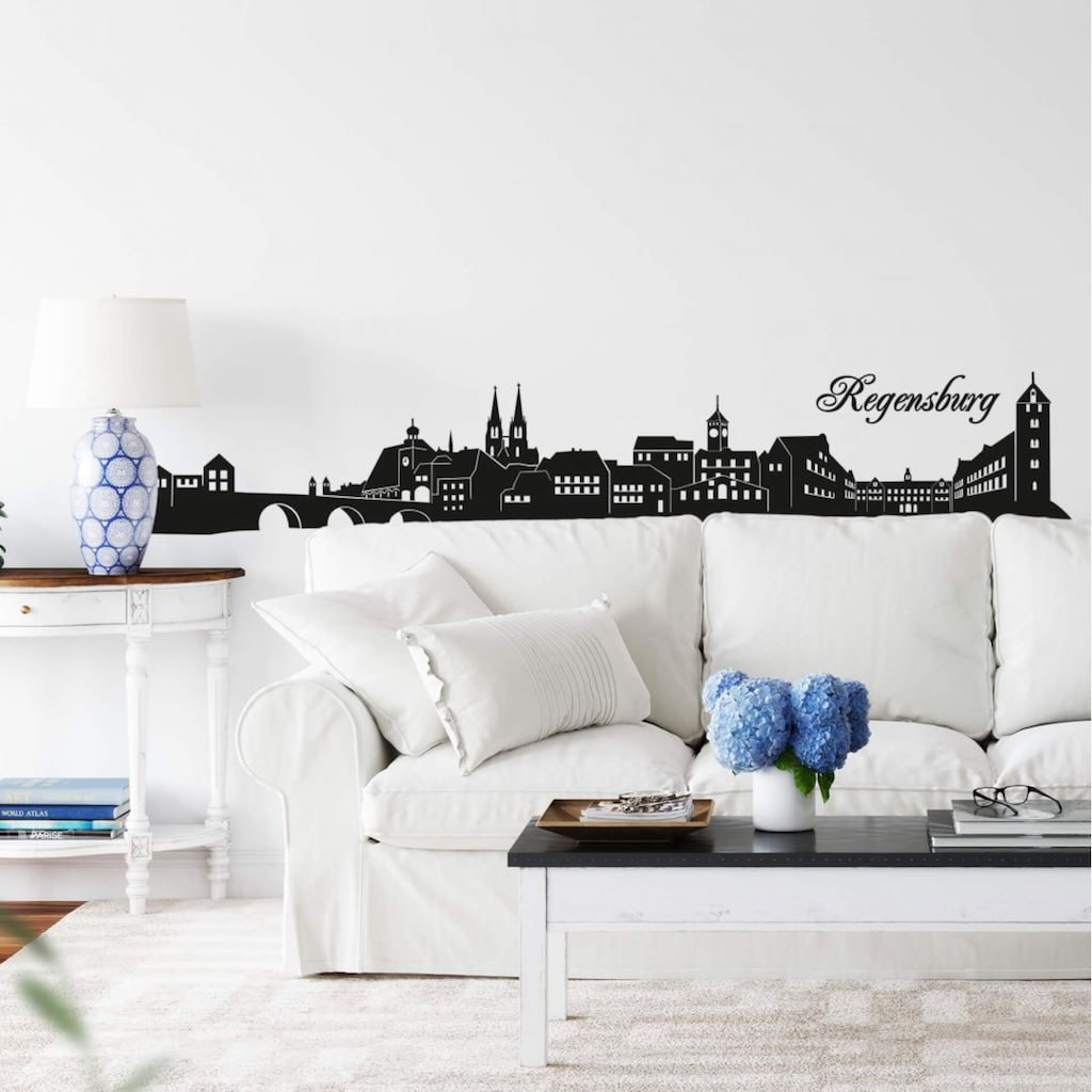 Wall-Art Wandtattoo »Bayern Skyline Regensburg 120cm«, (1 St.)