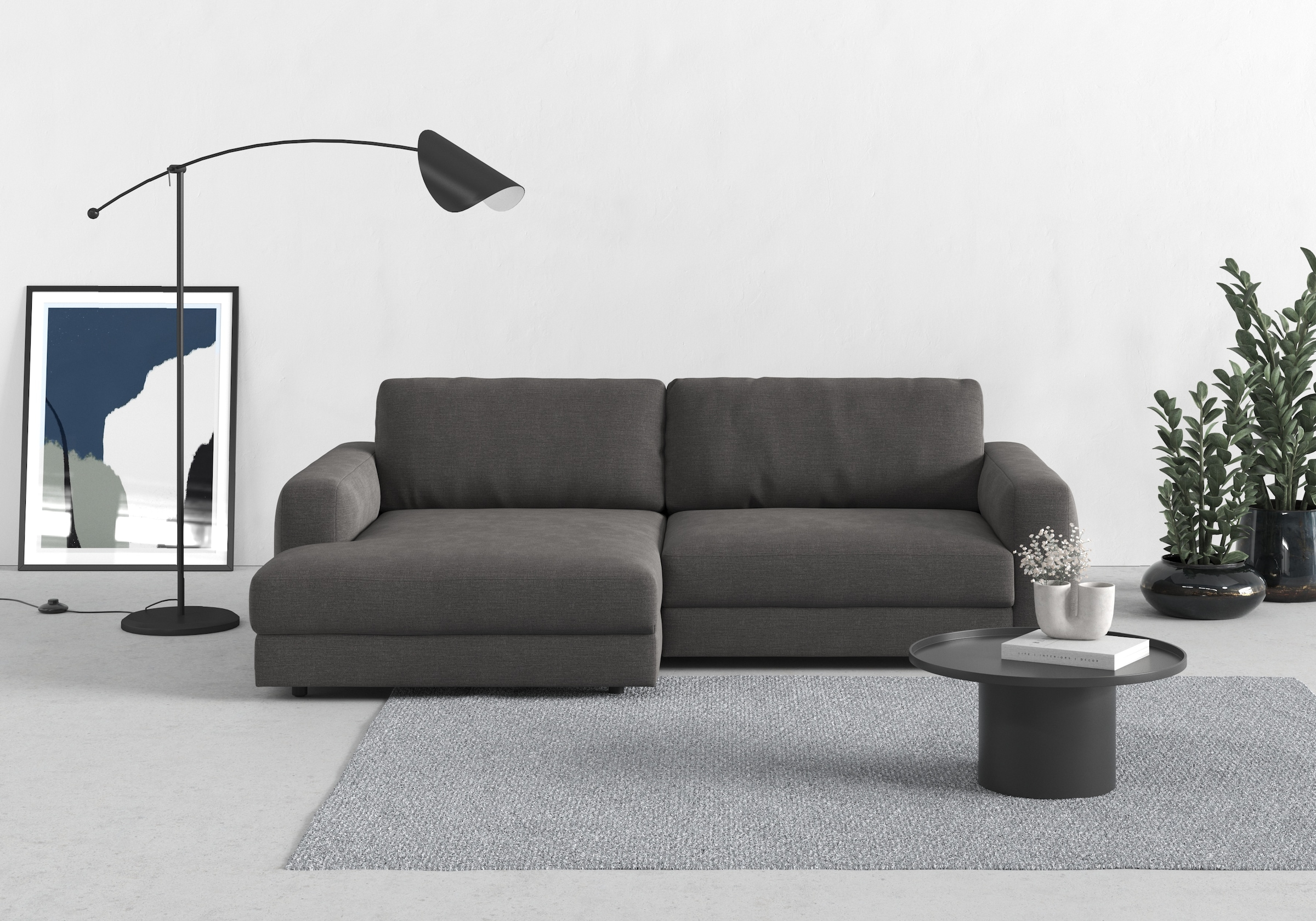 TRENDMANUFAKTUR Ecksofa "Bourbon Mega Ecke mit tollem Sitzkomfort, Breite 250cm, L-Form" mit extra hohem Sitzkomfort, auch in Cord erhältlich