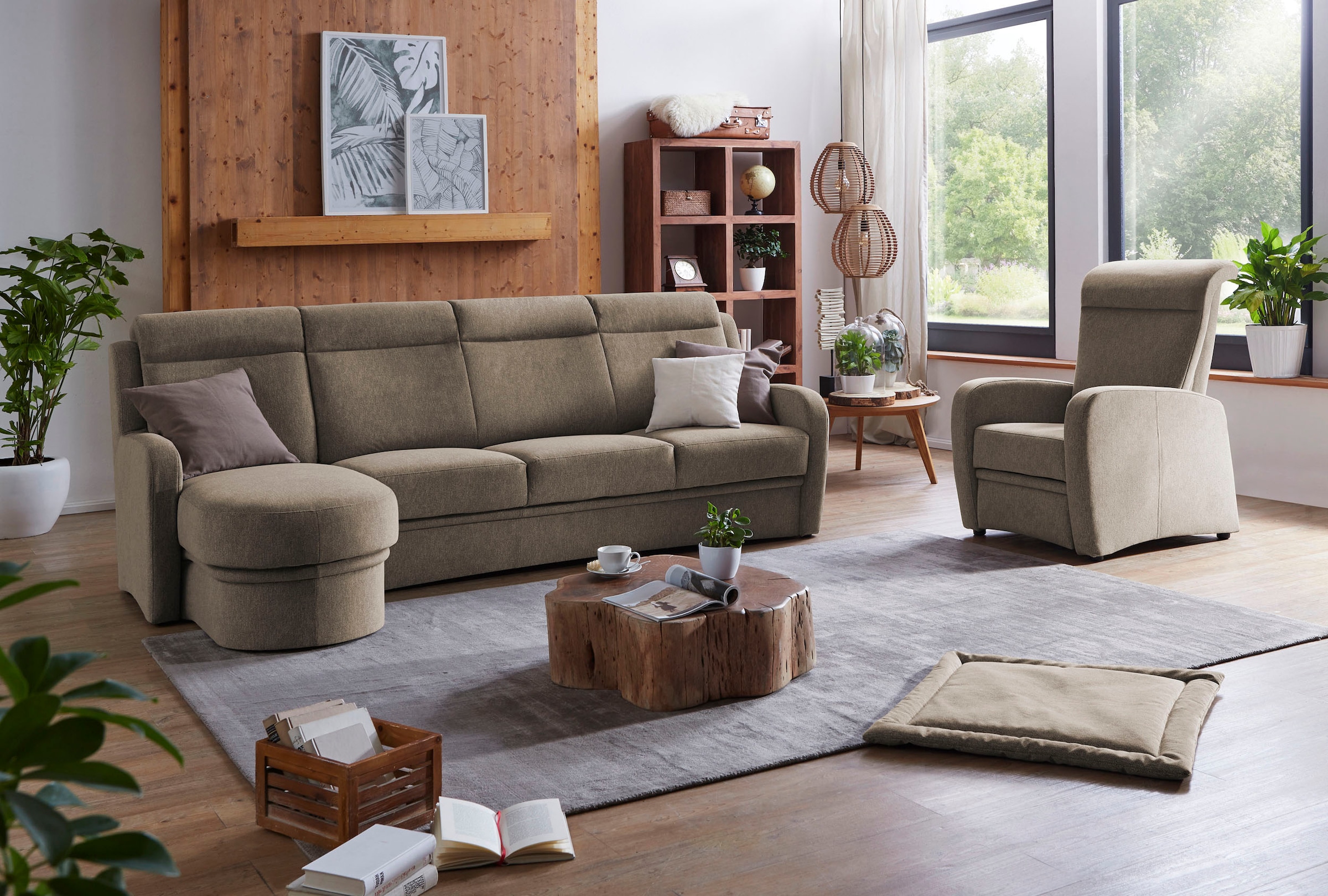 VILLA BECK Ecksofa Varese L-Form, 2 Teile, Kopfteilverstellung, wahlweise m günstig online kaufen