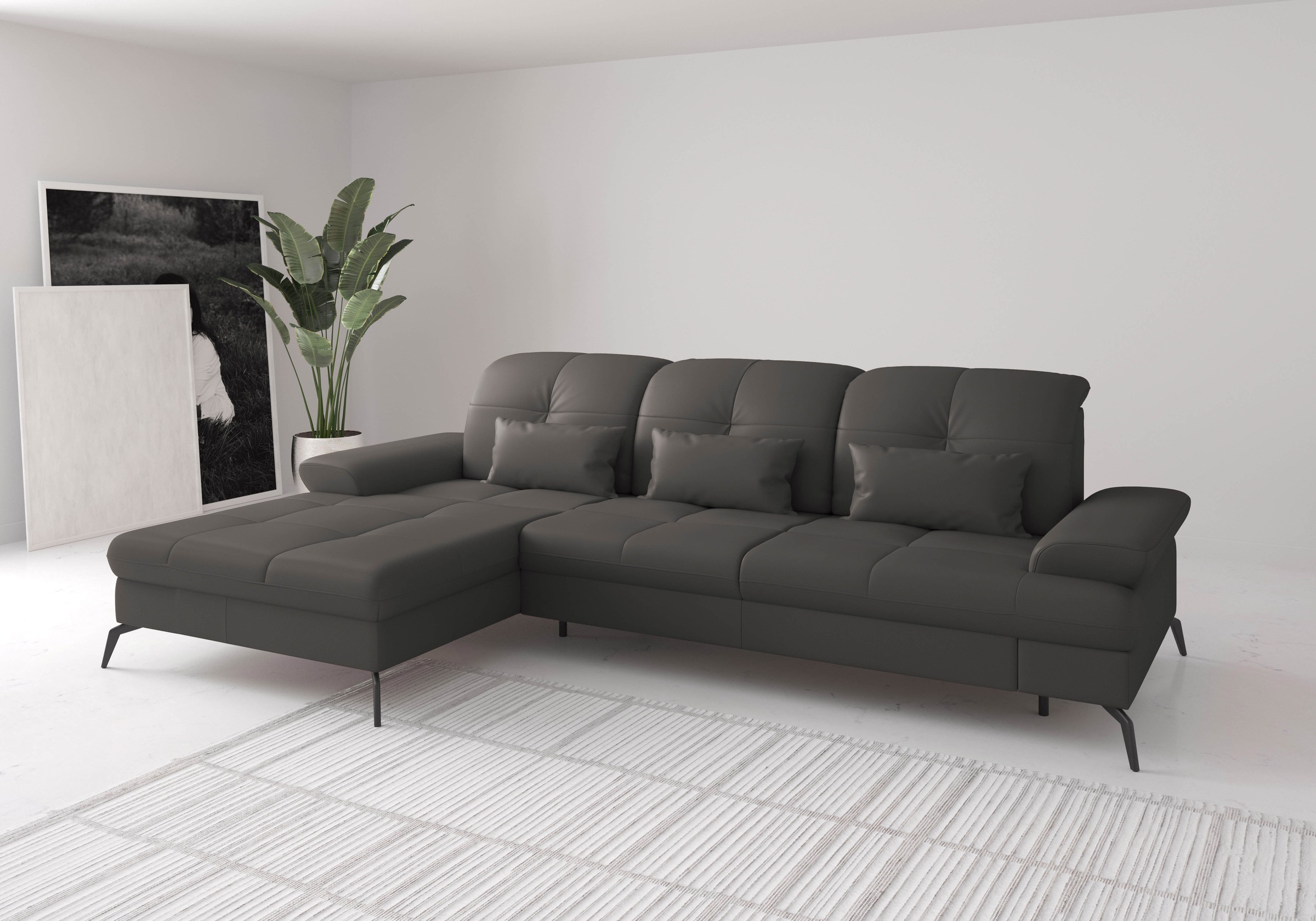 sit&more Ecksofa "Amica, L-Form, inkl. Sitztiefenverstellung & Armteilverstellung" wahlweise mit Schlaffunktion, Bettkasten und Kopfteilverstellung