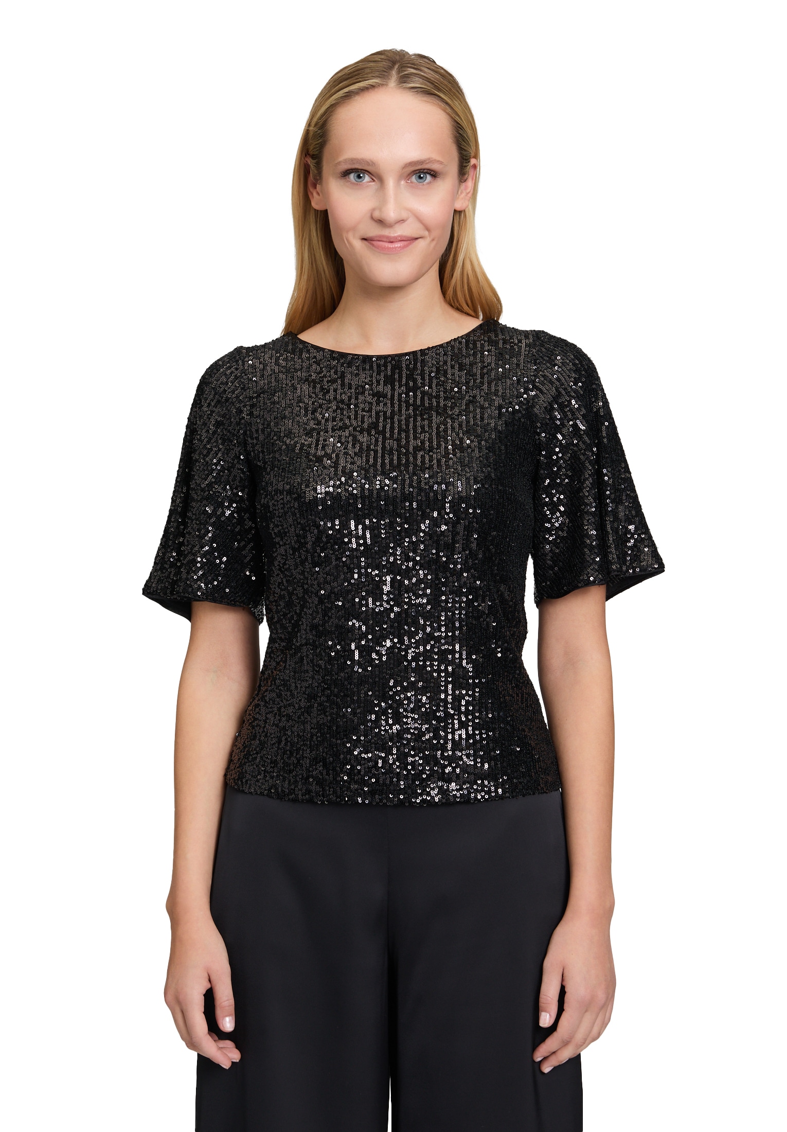 Vera Mont Kurzarmshirt "Vera Mont Damen Pailletten-Bluse mit Flügelärmeln", günstig online kaufen