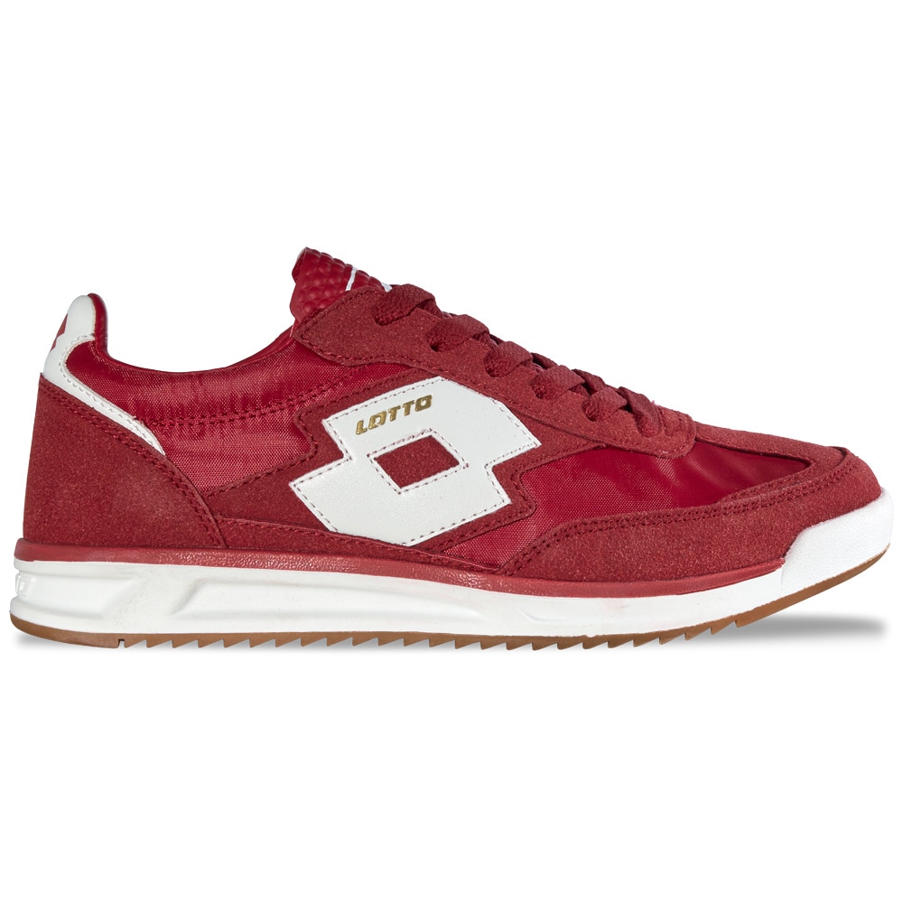 Sneaker LOTTO, Herren, Gr. 37, rot, weiß, Synthetik, mehrfarbig, Schuhe Sneaker, - in angesagtem Retrodesign