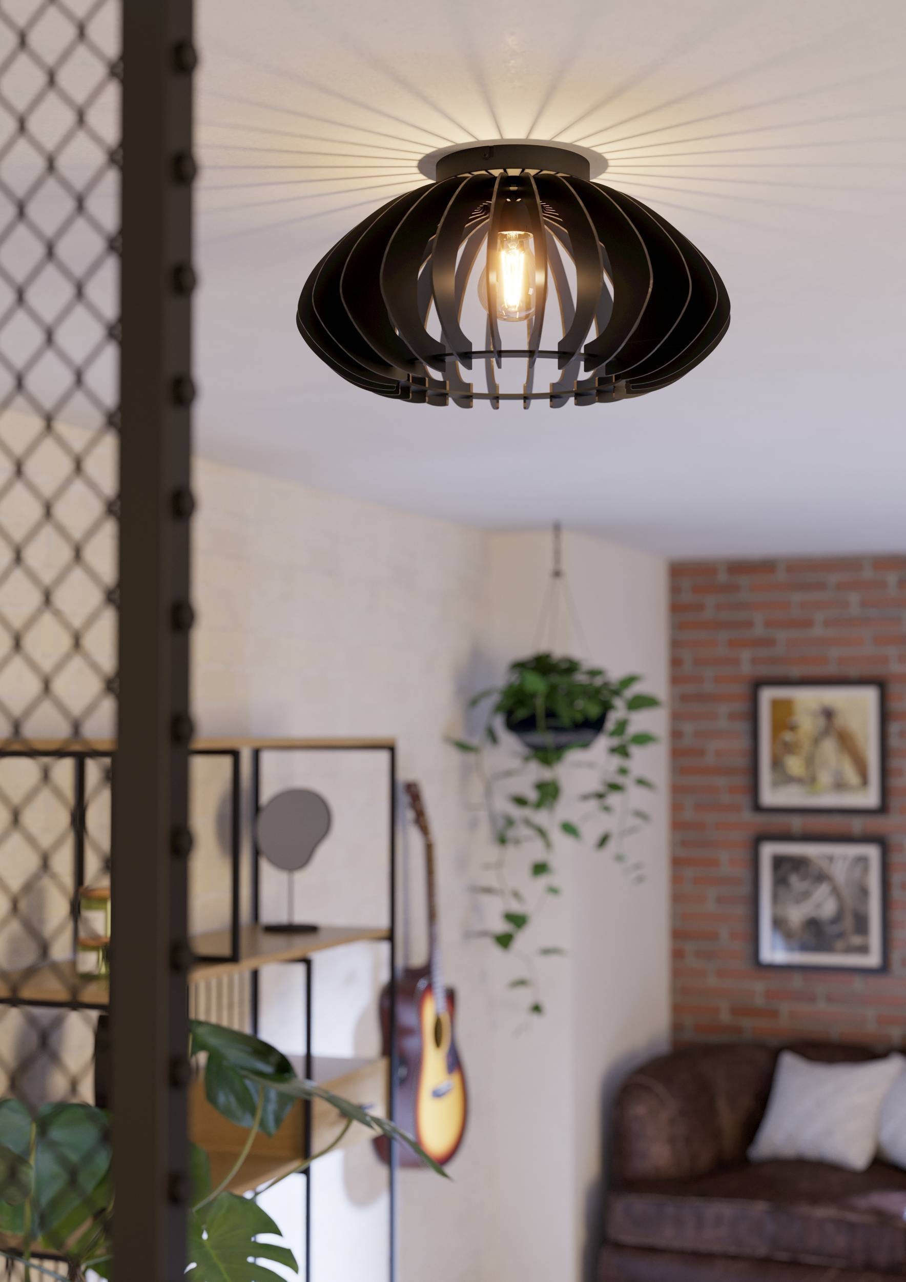 EGLO Deckenleuchte »Cossano Deckenlampe, Vintage, Retro, Japandi,  E27, Flurlampe, Lampe« E27 1 Stk.