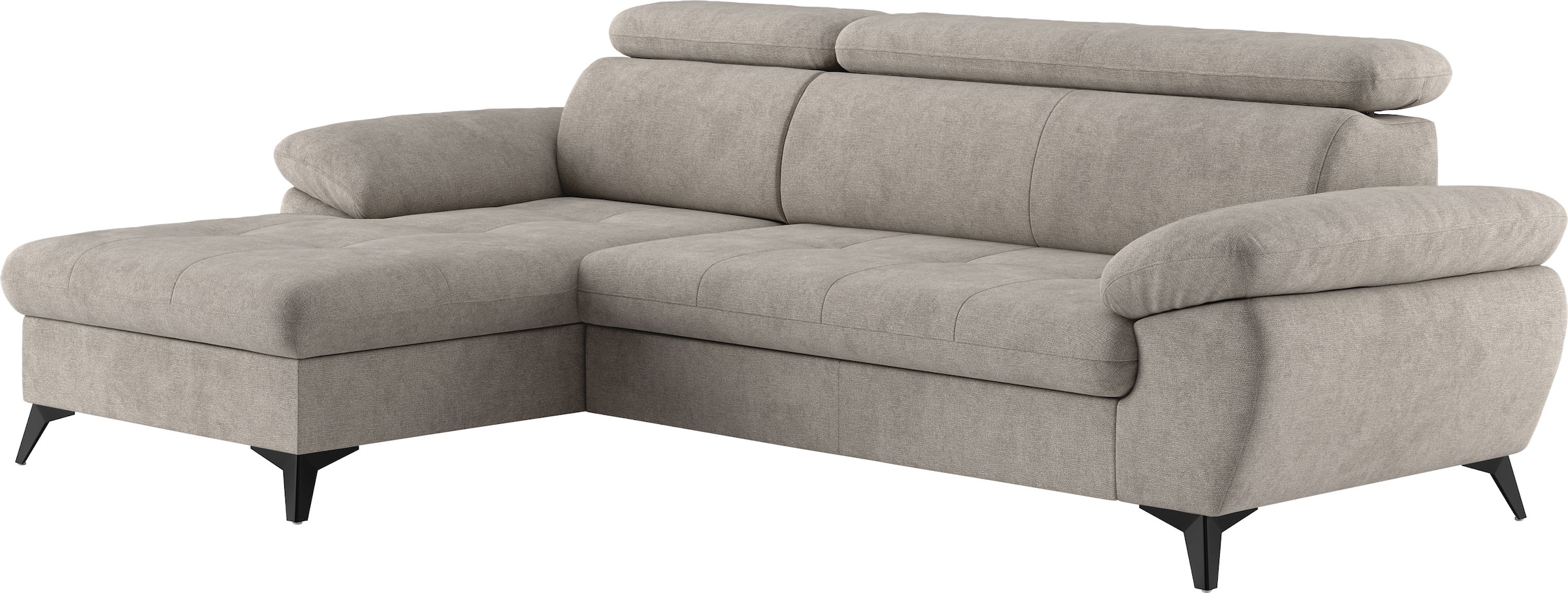 COTTA Ecksofa »Hudson L-Form«, mit Kopfteilverstellung, wahlweise mit Bettfunktion & Bettkasten