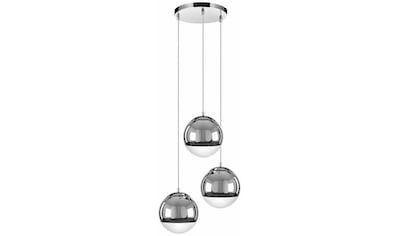 Brilliant LED Pendelleuchte »Frizzante«, 3 flammig-flammig, 143,5 cm Höhe,  Ø 26 cm, 1500 lm, warmweiß, Metall/Glas, chromfarben | BAUR