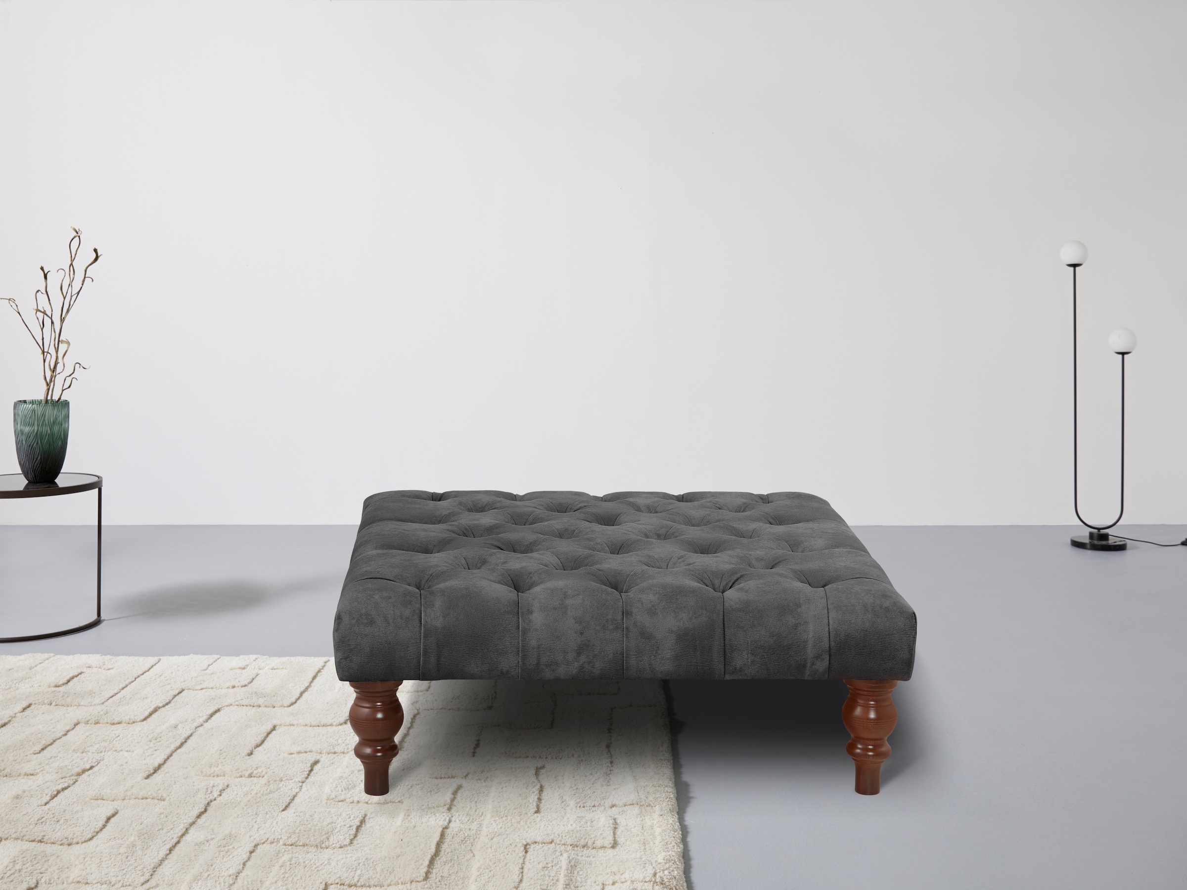 OTTO home Polsterhocker "Chesterfield" mit Knopfheftung, auch in Leder