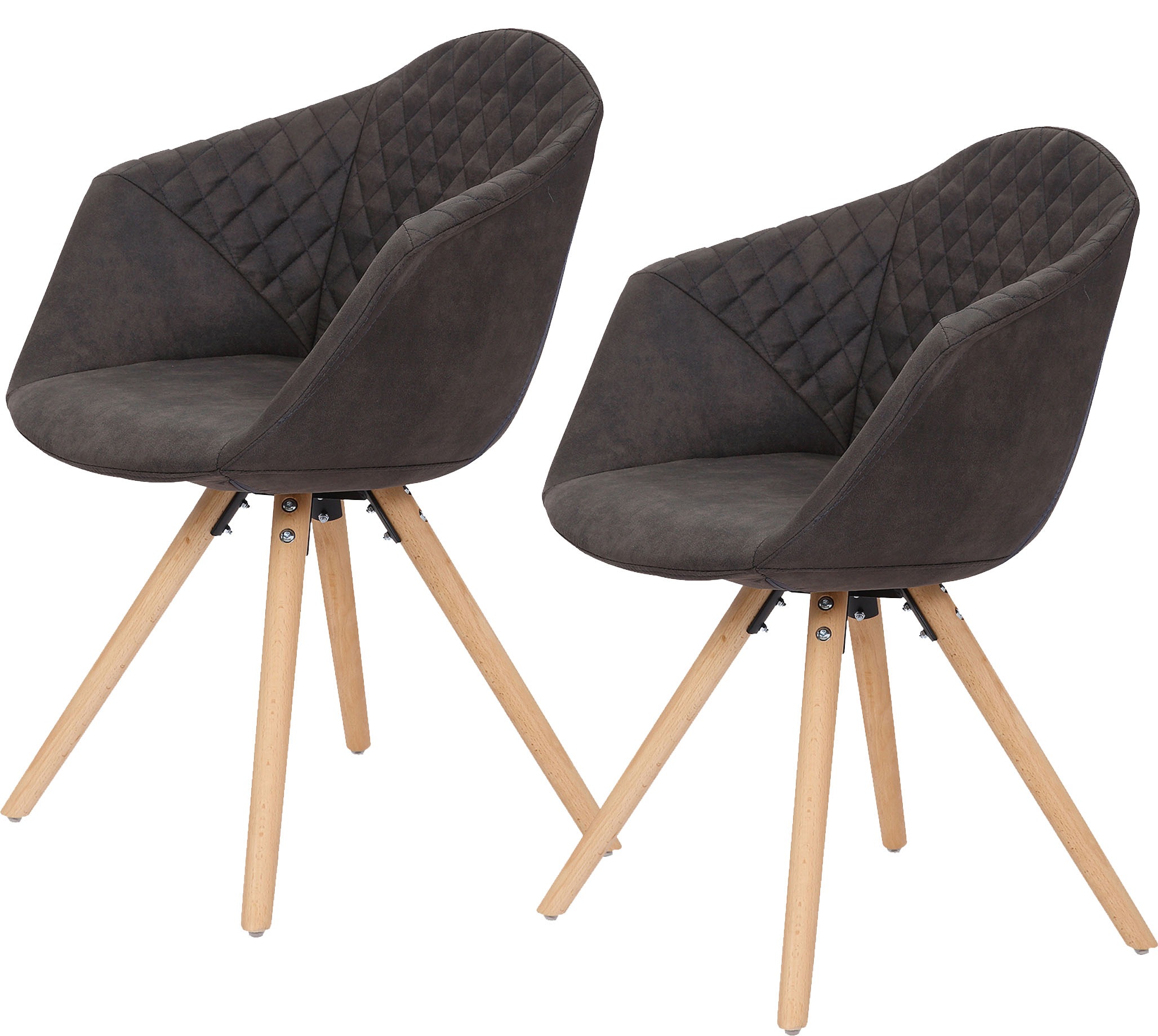 Kayoom Polsterstuhl »Stuhl Chadwick 110 2er-Set, stilvolles Design, in Naturfarben gehalten«, (Set), 2 St., bequem, Holzbeine, weich gepolstert, stilvolles Design