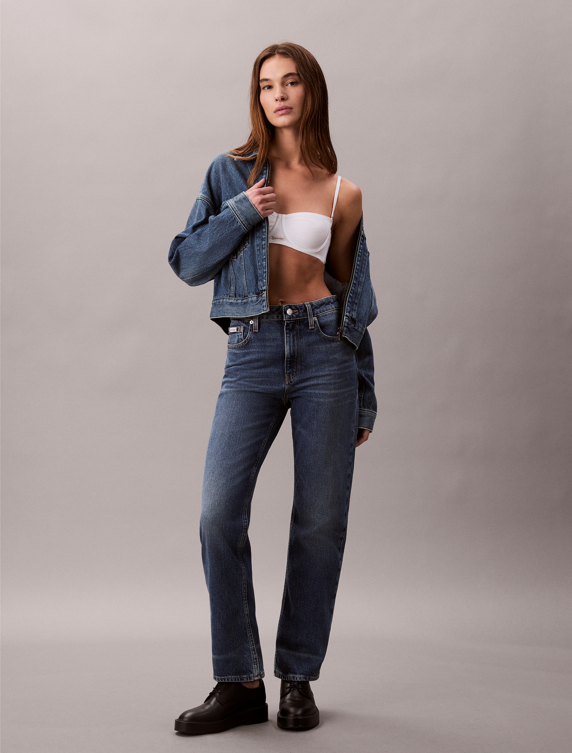 Calvin Klein Jeans Straight-Jeans "HGH RS STRGHT CK ESS" Mit Gürtelschlaufe günstig online kaufen