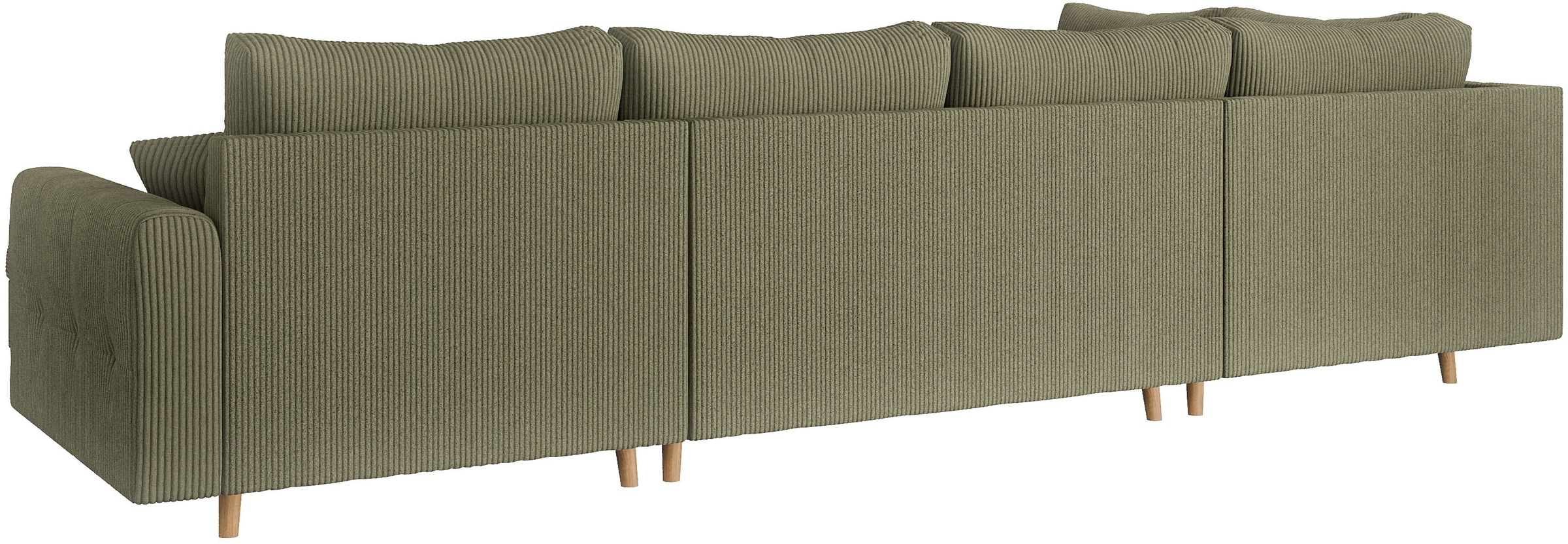 Home affaire Wohnlandschaft »CHARRE U-Form mit Ottomane, Maße B/T/H: 310/161/81 cm«, feine Steppung, lose Rücken- und Zierkissen, auch in Cord und Bouclé