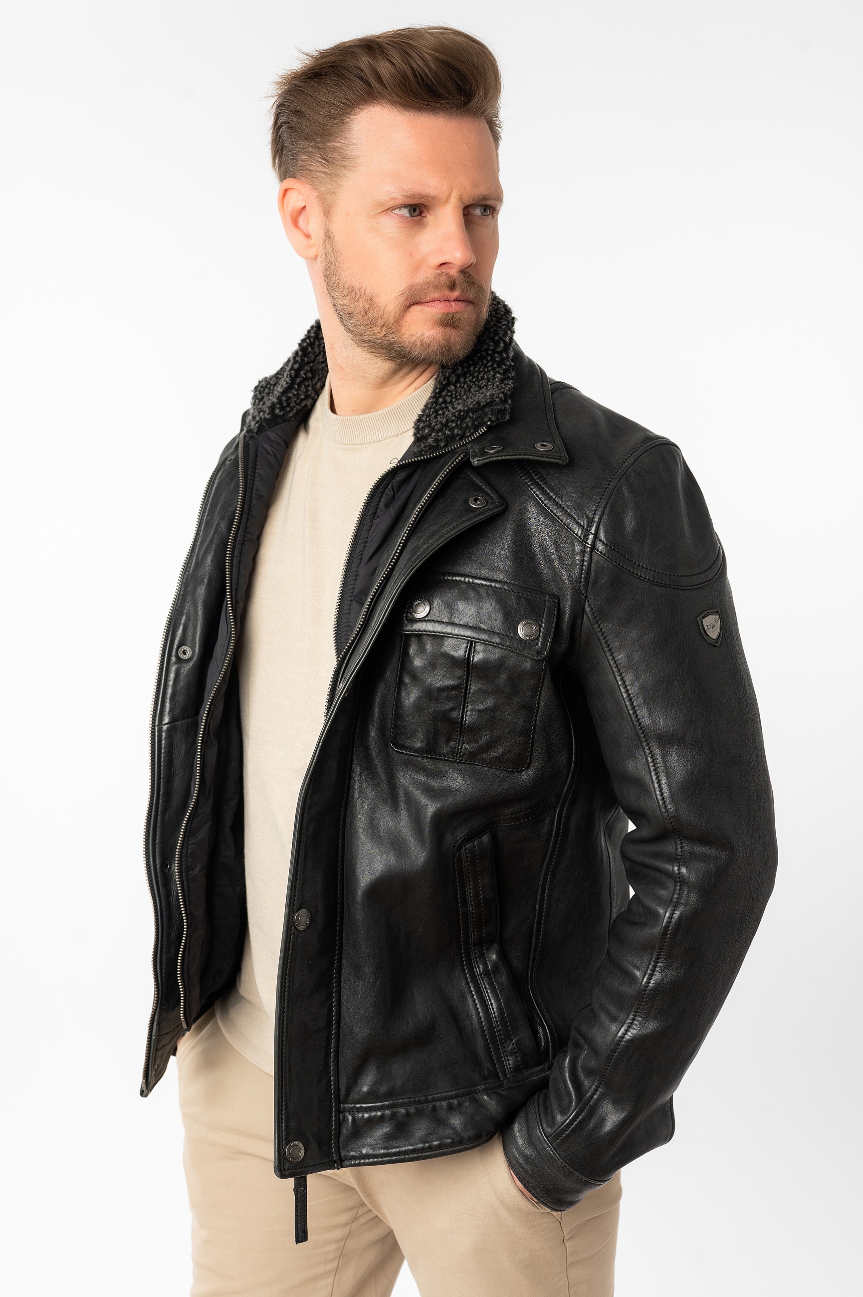 Thumbnail - Mauritius Lederjacke "MMGarreck" mit Stehkragen