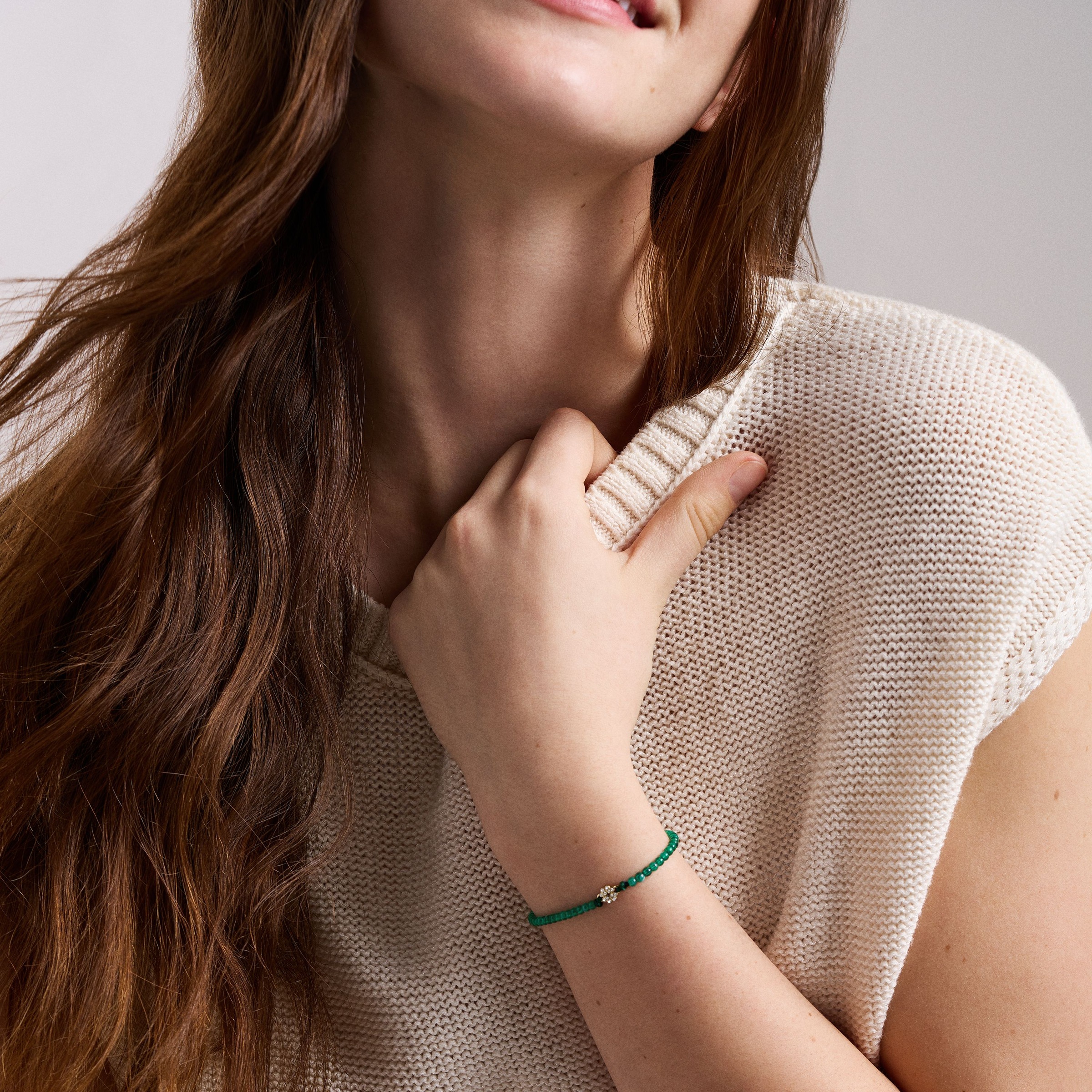 Fossil Armband »Sutton - Kleeblatt« mit Glasstein - mit Acryl
