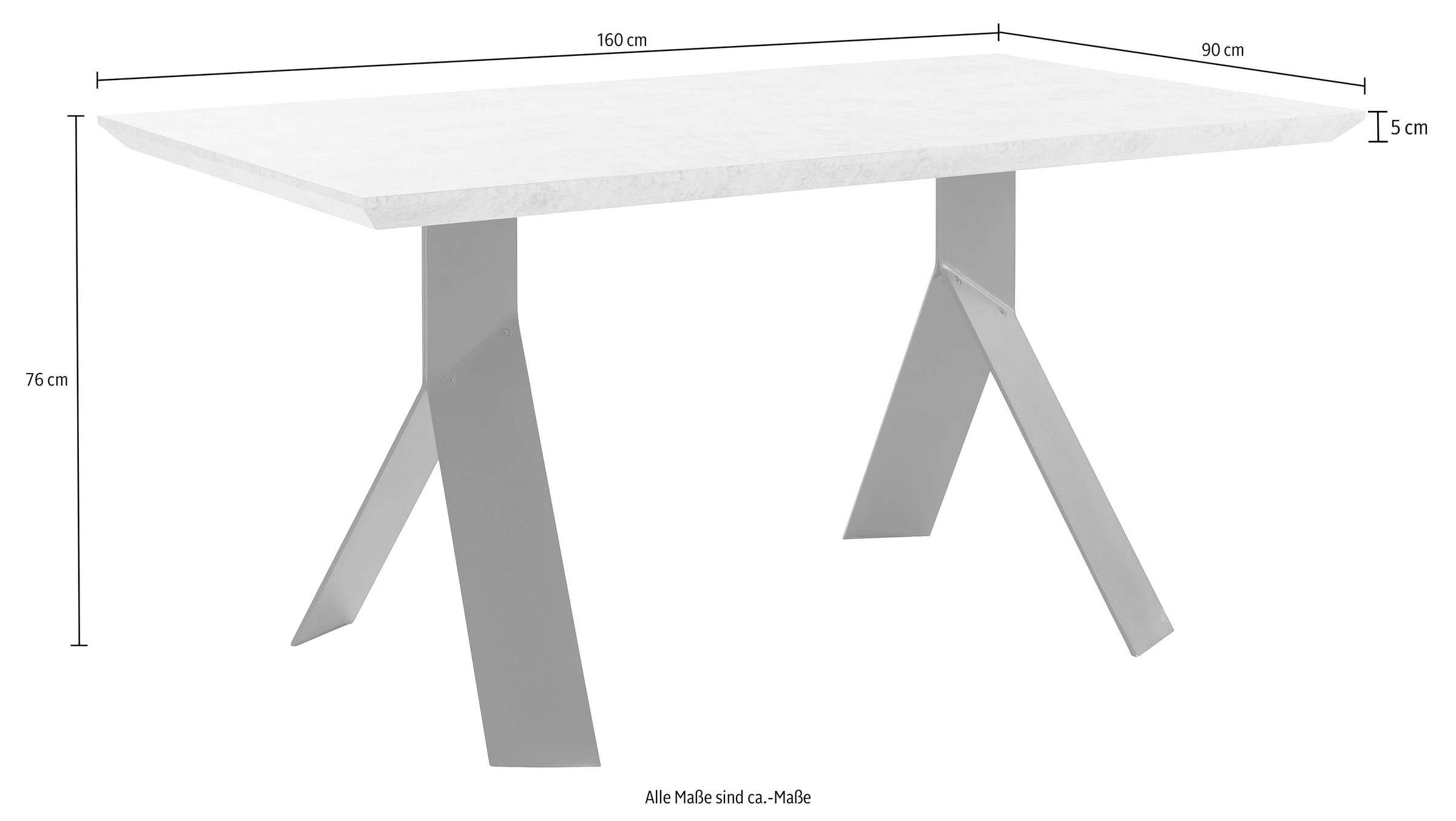 Homexperts Essgruppe »Rose-Bridge«, (Set, 5 tlg.), Tisch - Breite 160 cm + 4 Stühle