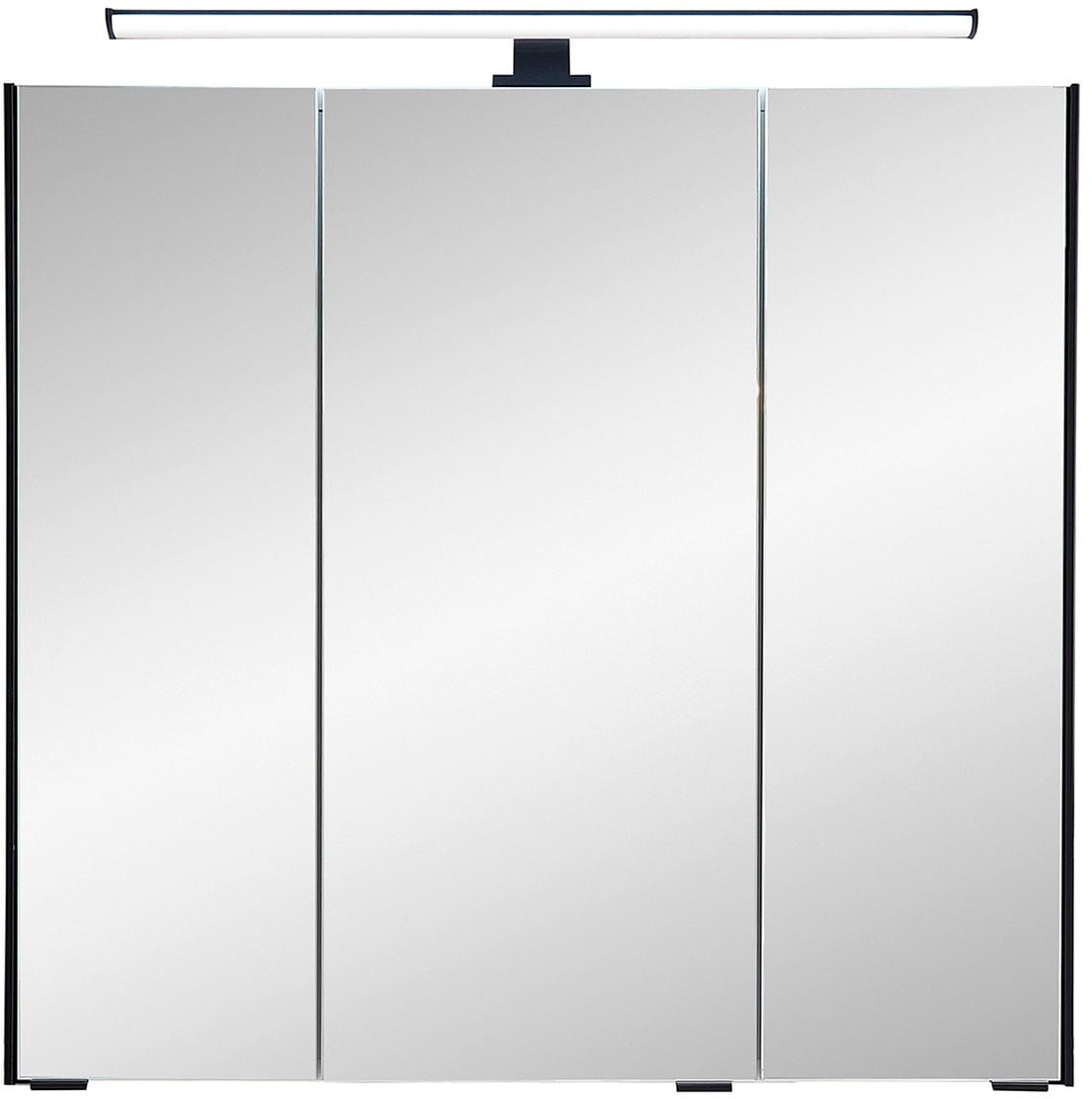 Saphir Badezimmerspiegelschrank "Quickset 395 Badschrank, 3 Spiegeltüren, 6 Einlegeböden, 75 cm breit", inkl. LED-Beleuc