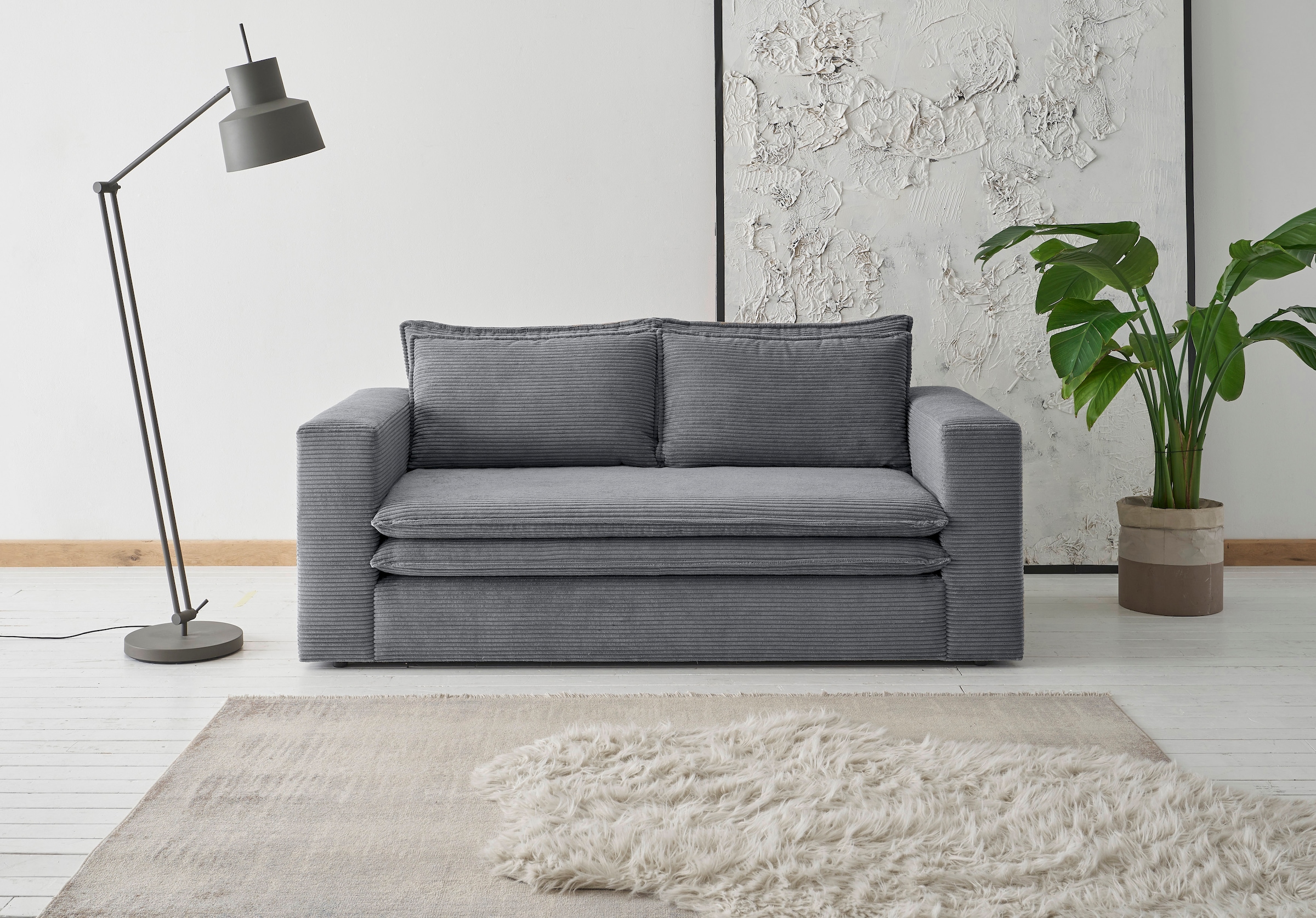 Home affaire 2-Sitzer "PIAGGE" Hochwertiger Cord mit weicher Velours-Struktur