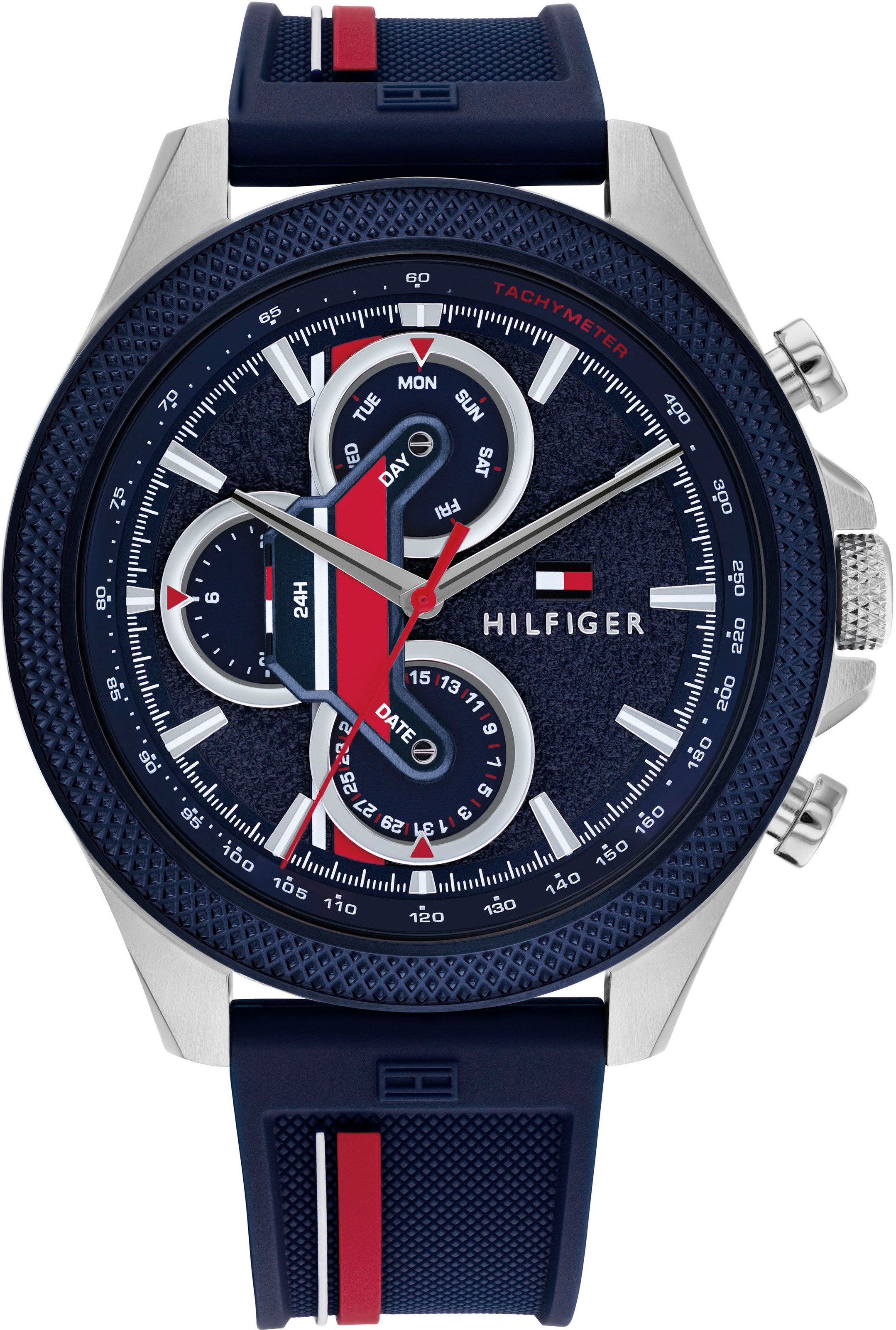Tommy Hilfiger "CLARK" Quarzuhr, Armbanduhr, Herrenuhr, Datum, Silikonarmband